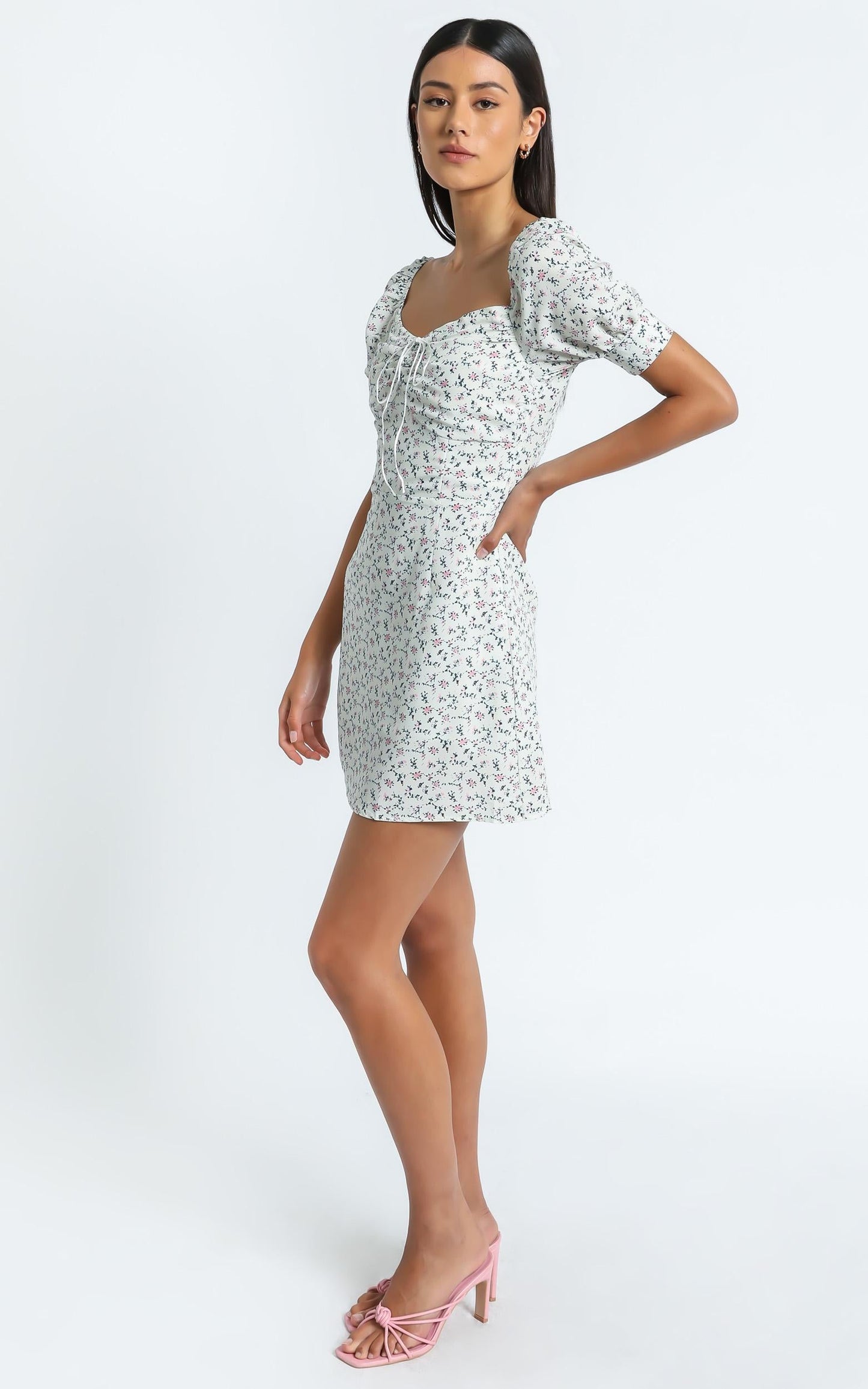 Catalina Dress in White Floral