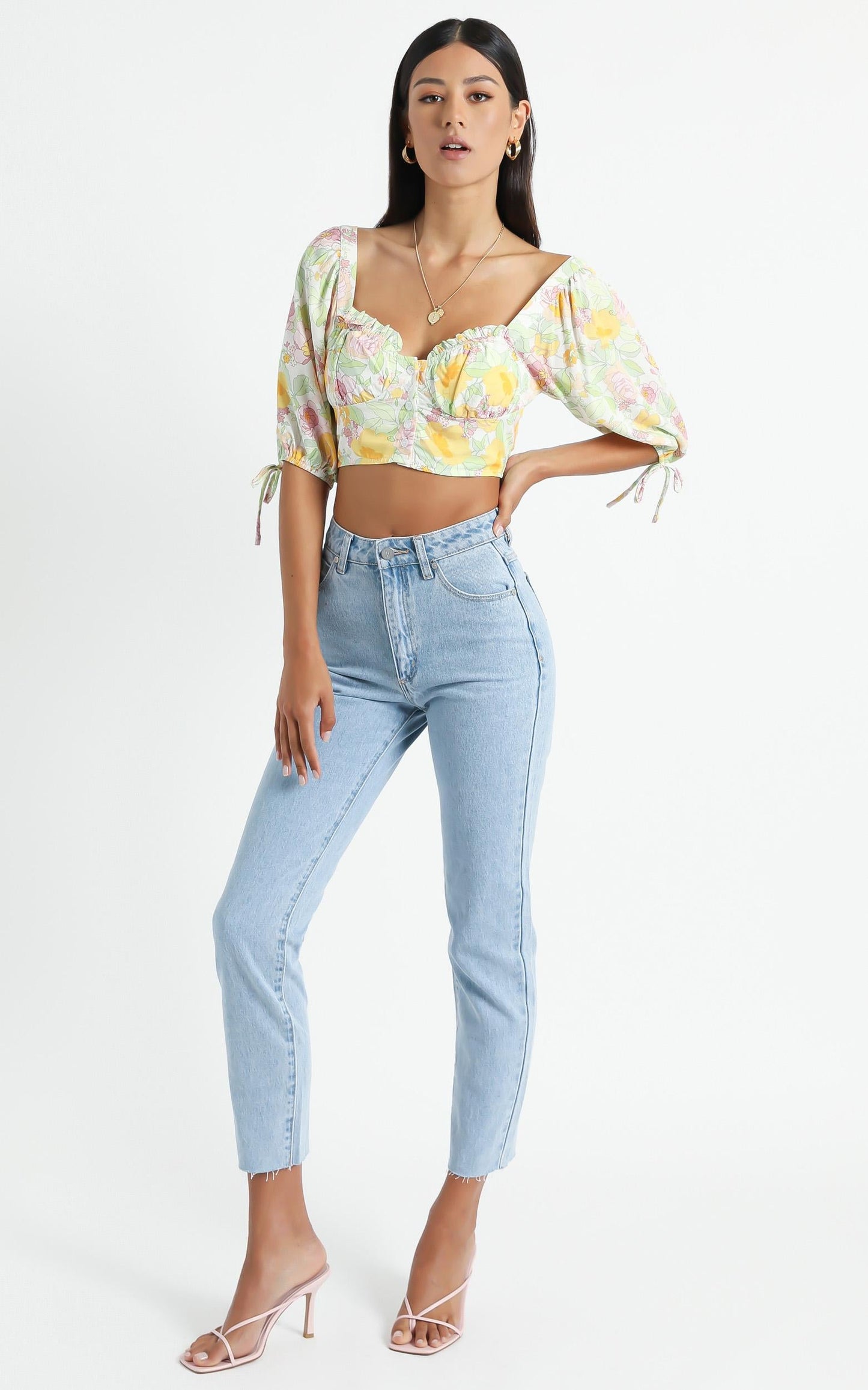 Calistoga Top in Linear Floral