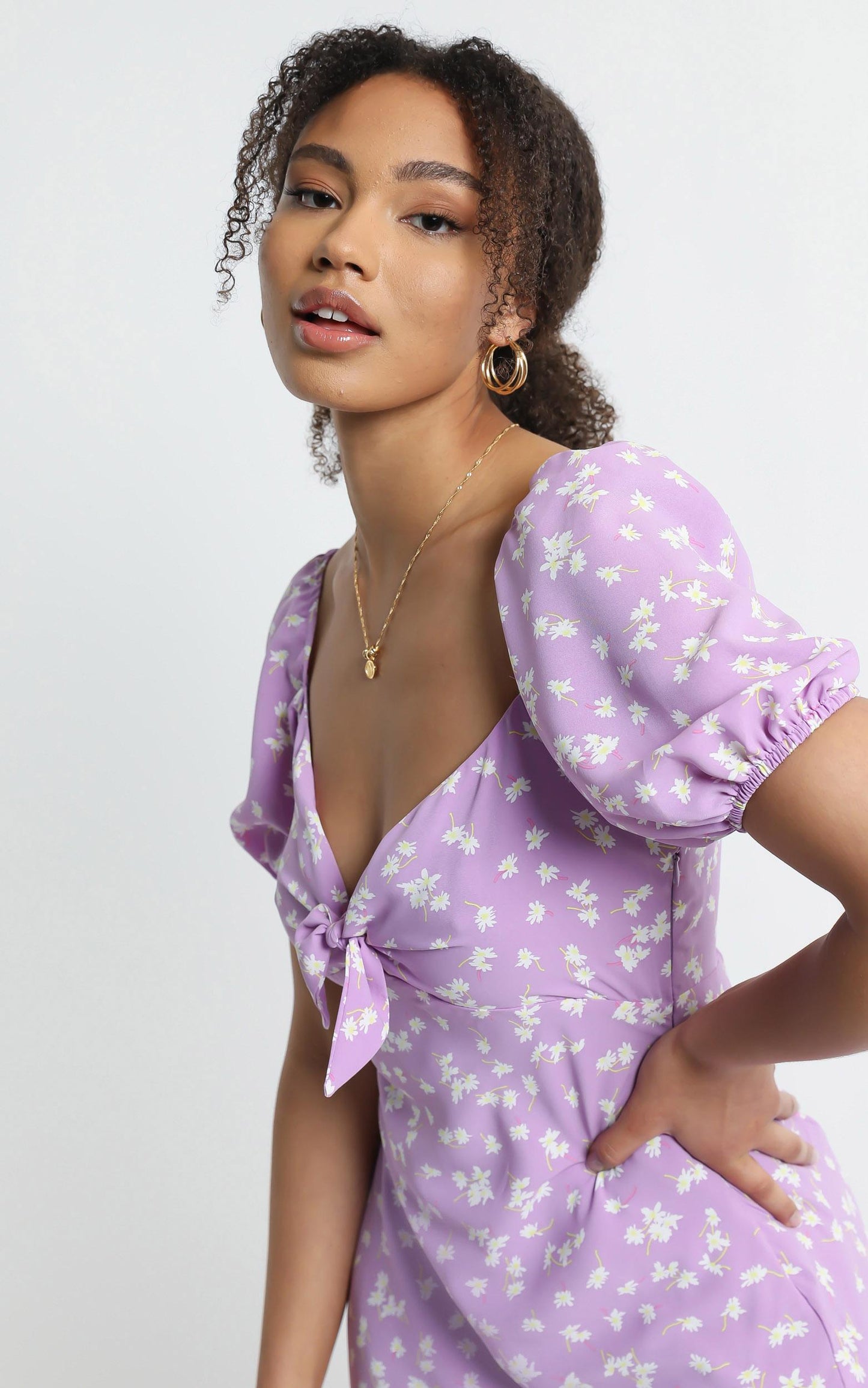 Cece Dress in Purple Floral