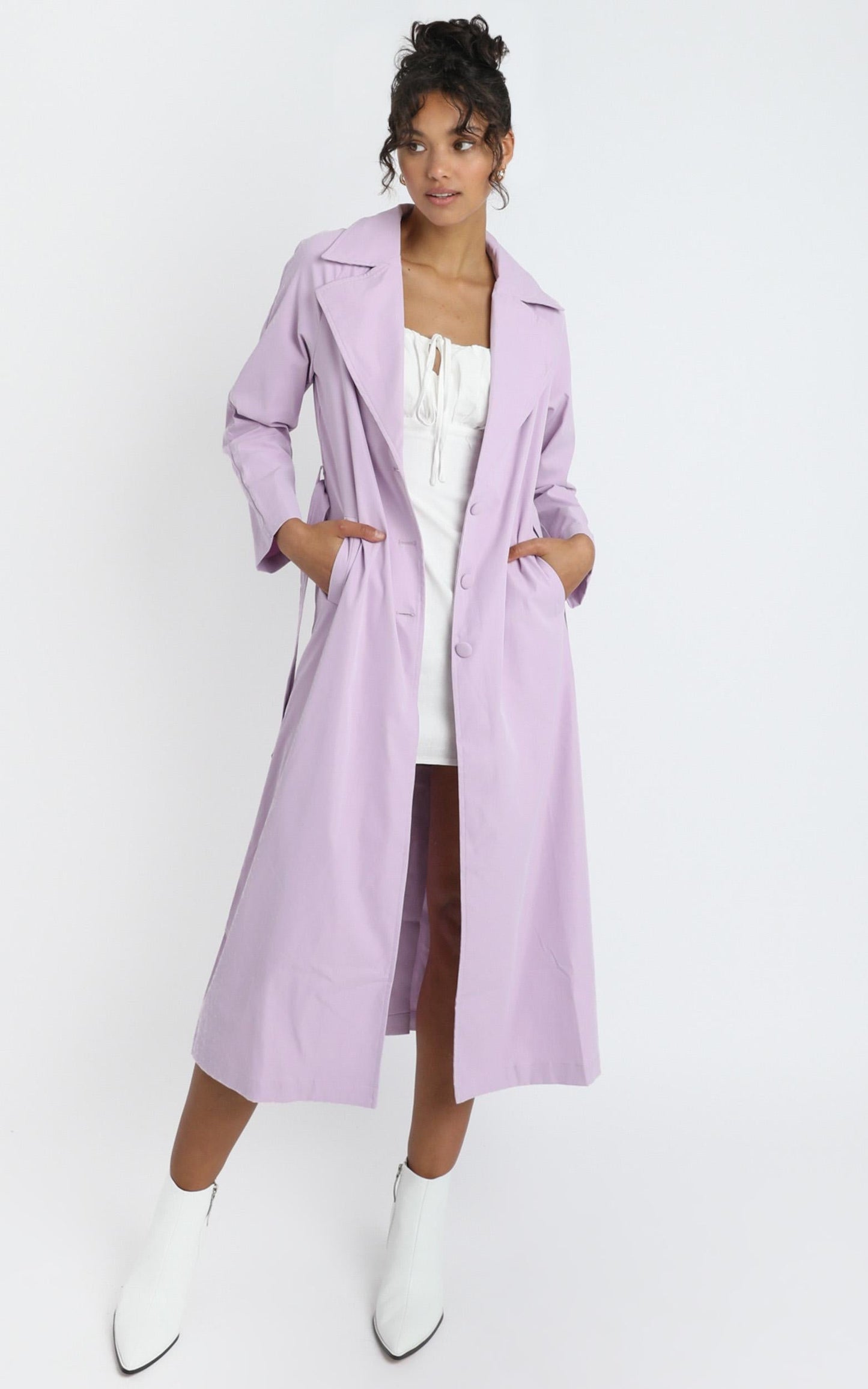 Cecile Trench Coat in Lilac