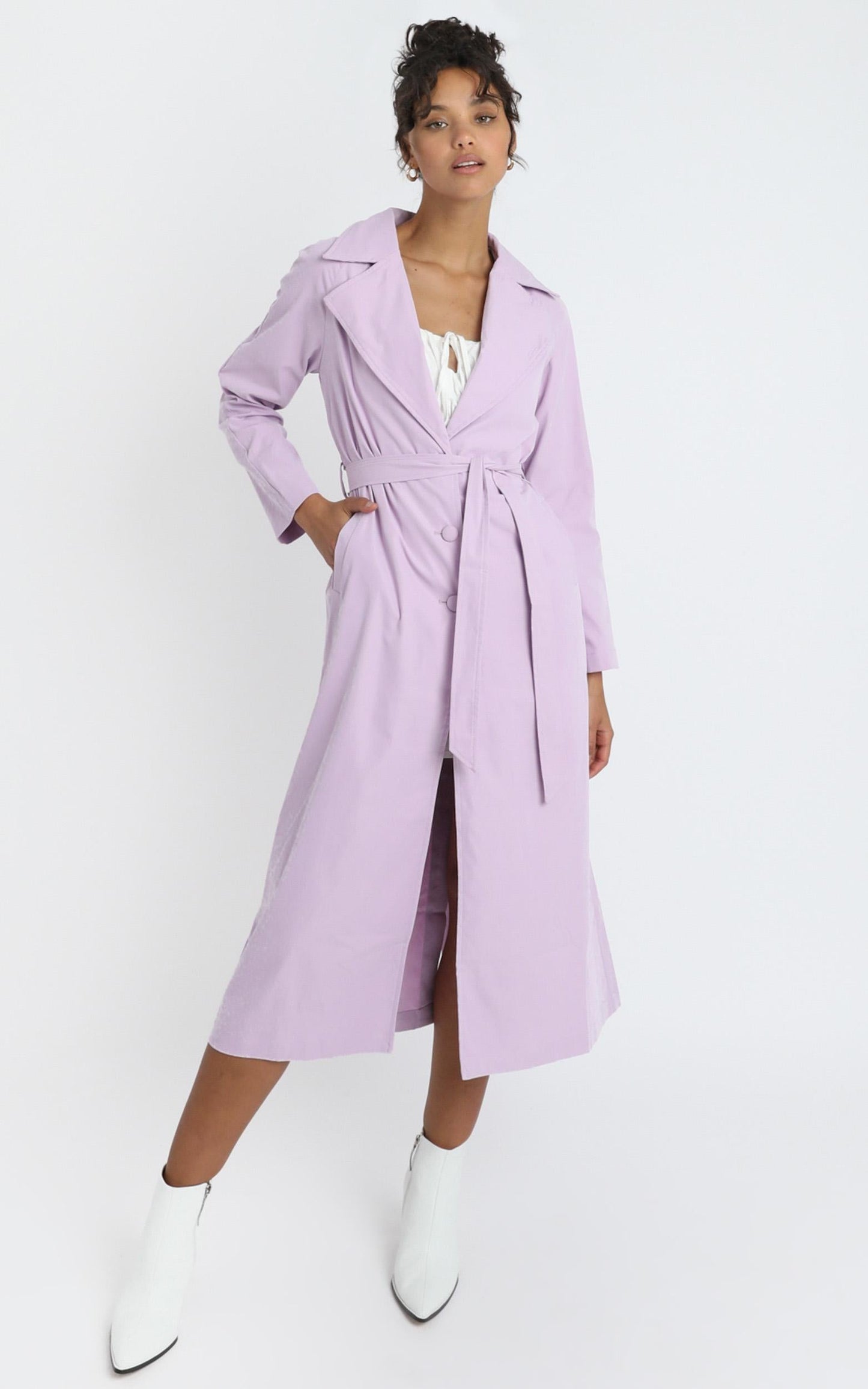 Cecile Trench Coat in Lilac