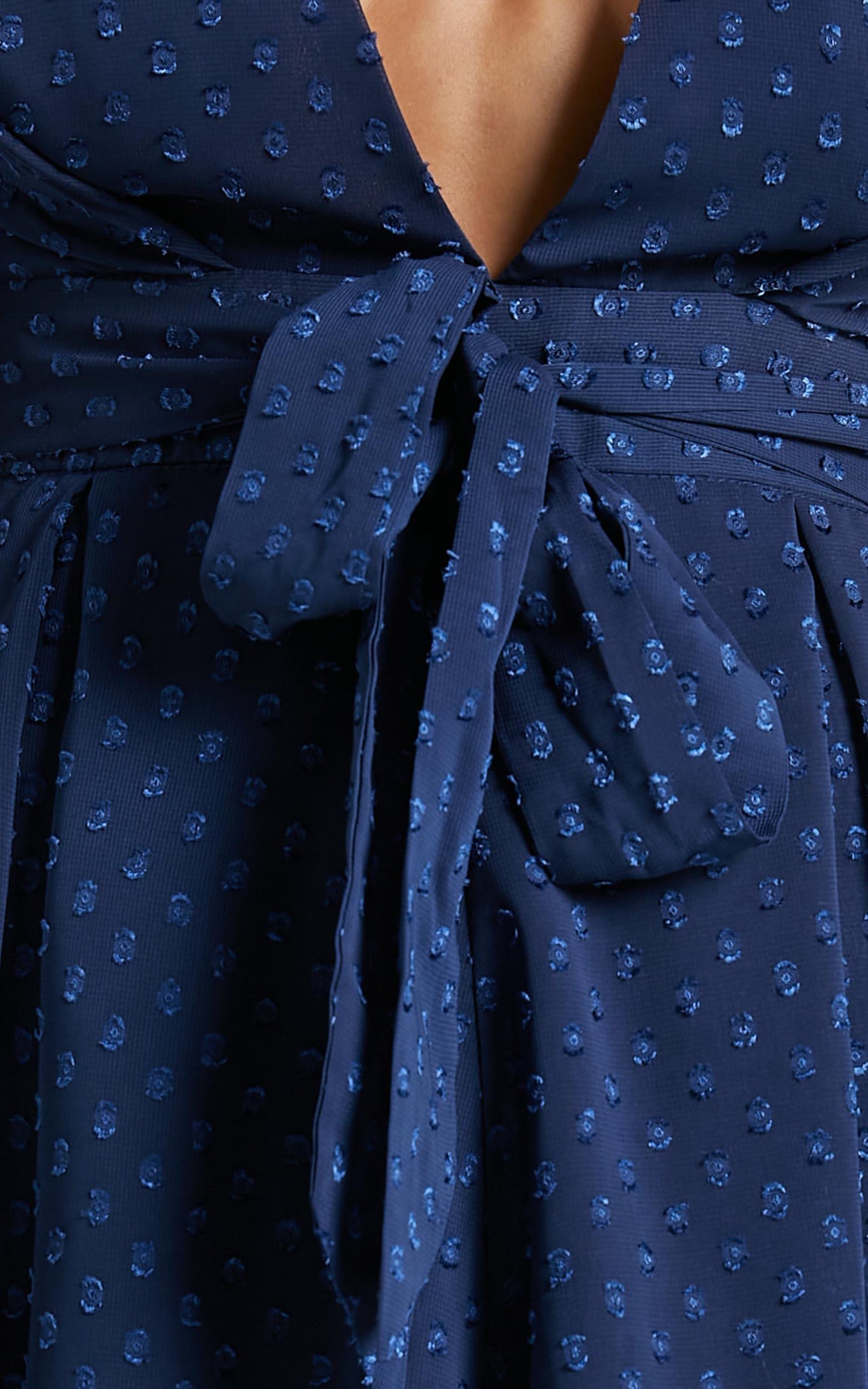 Chains Hit My Chest Plunge Mini Playsuit in Navy