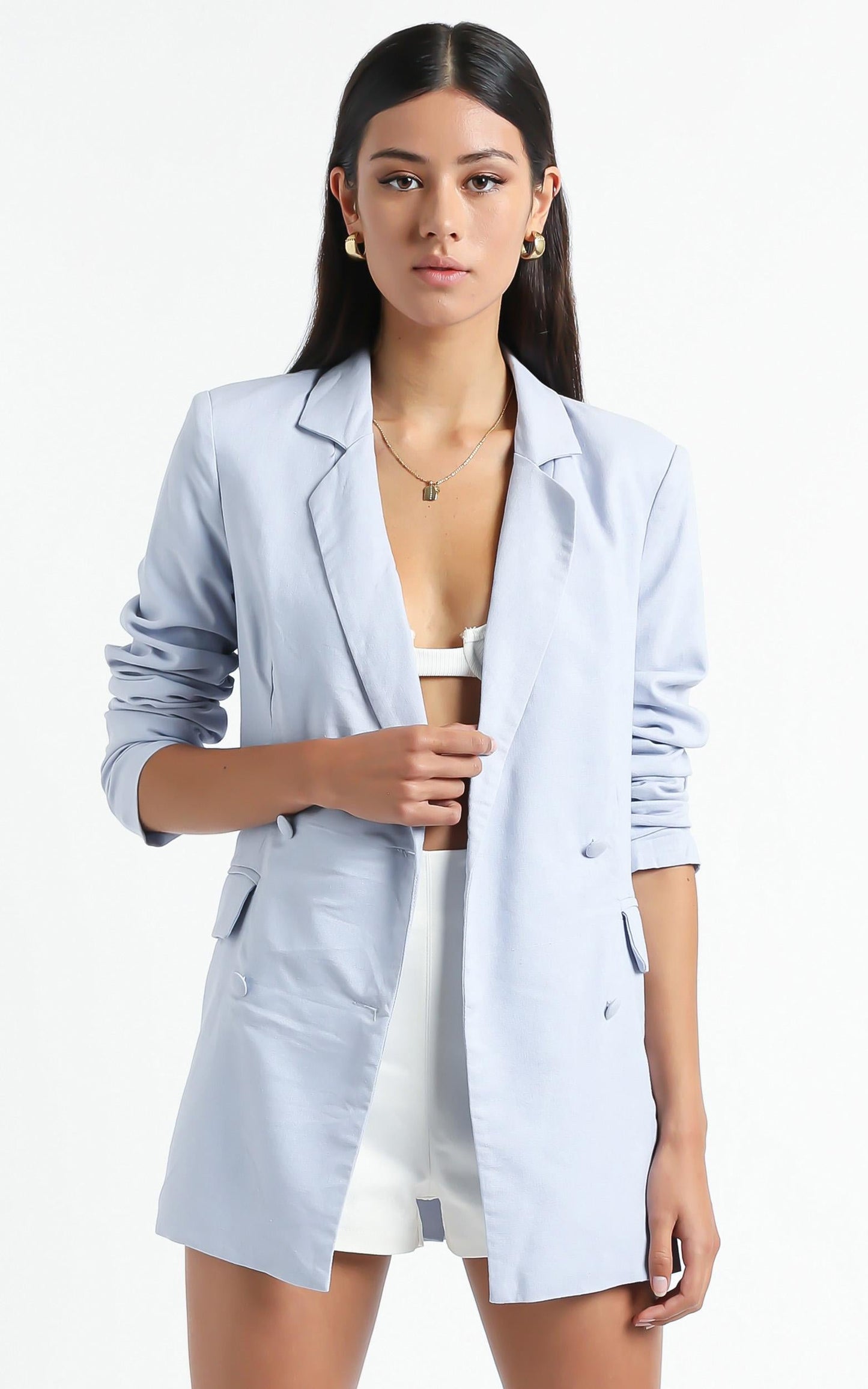 Changing My Mind Blazer in Powder Blue