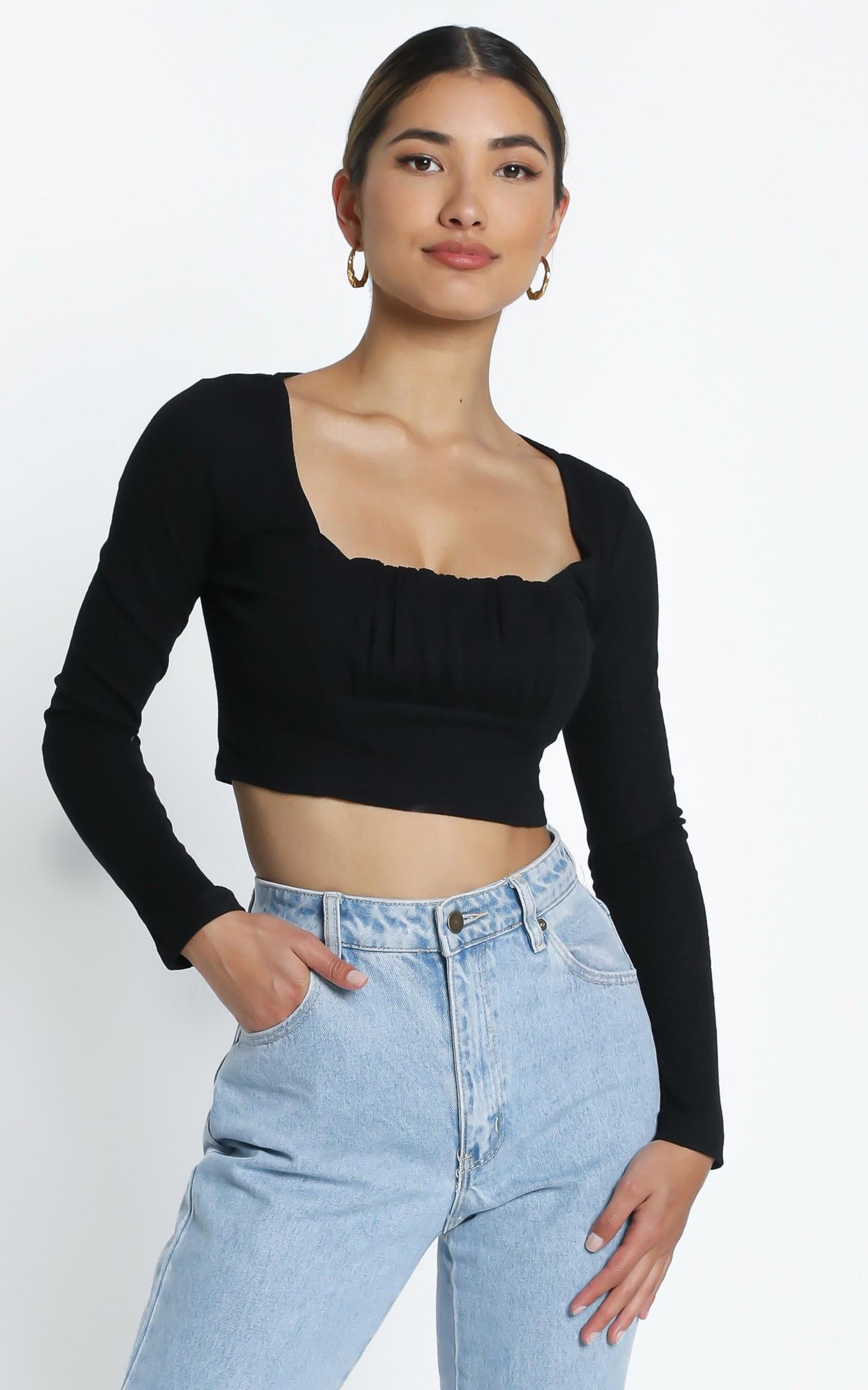 Chante Long Sleeve Top in Black