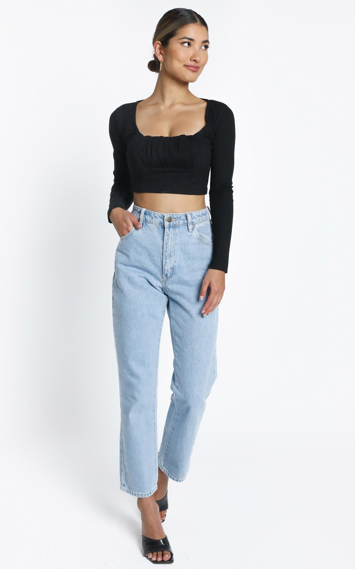 Chante Long Sleeve Top in Black