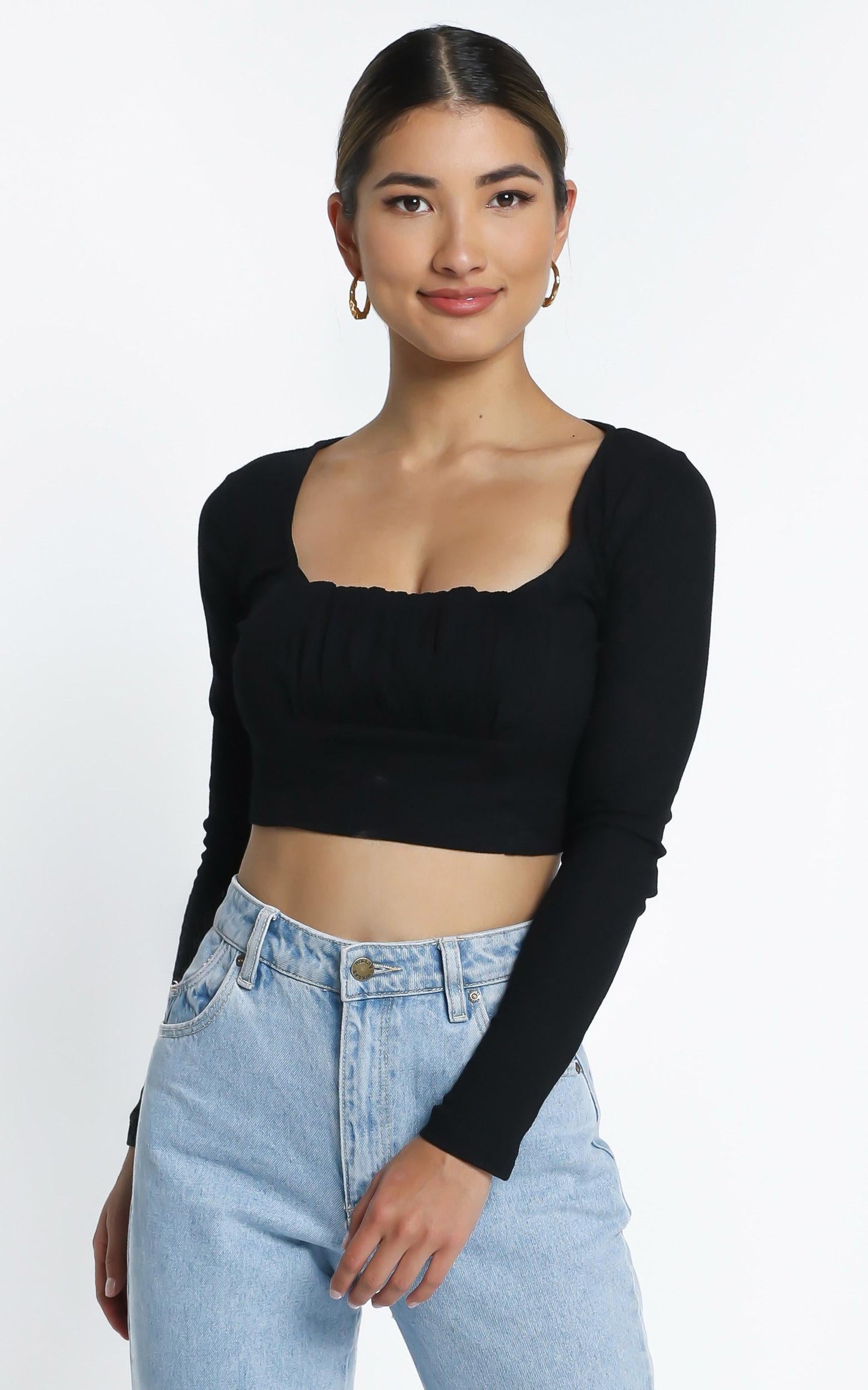 Chante Long Sleeve Top in Black
