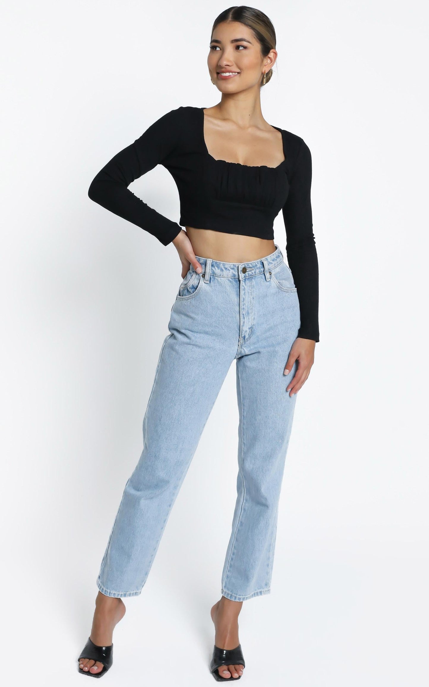 Chante Long Sleeve Top in Black