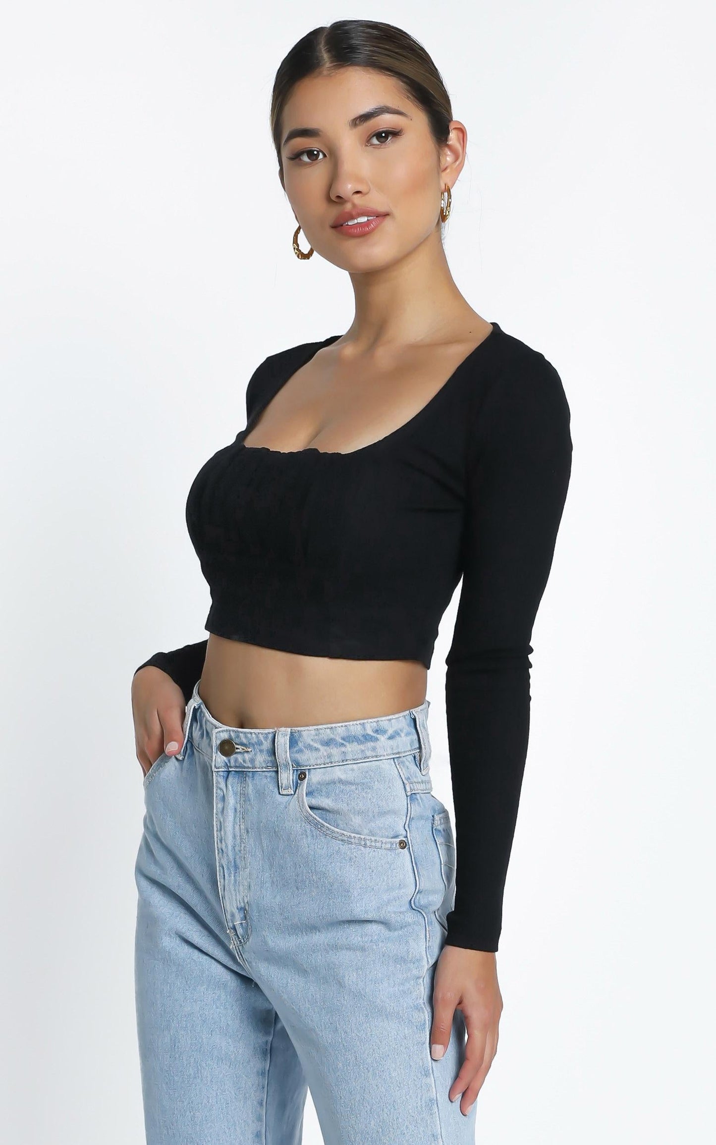 Chante Long Sleeve Top in Black