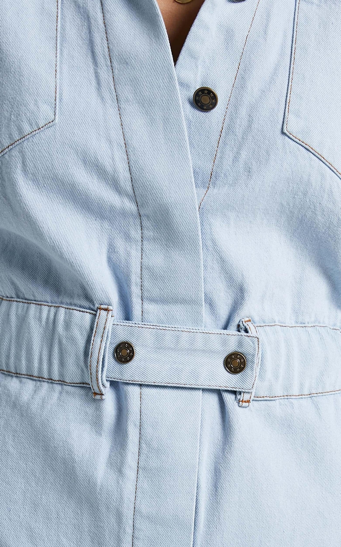 Lioness - Chateau Denim Mini Dress in Light Wash