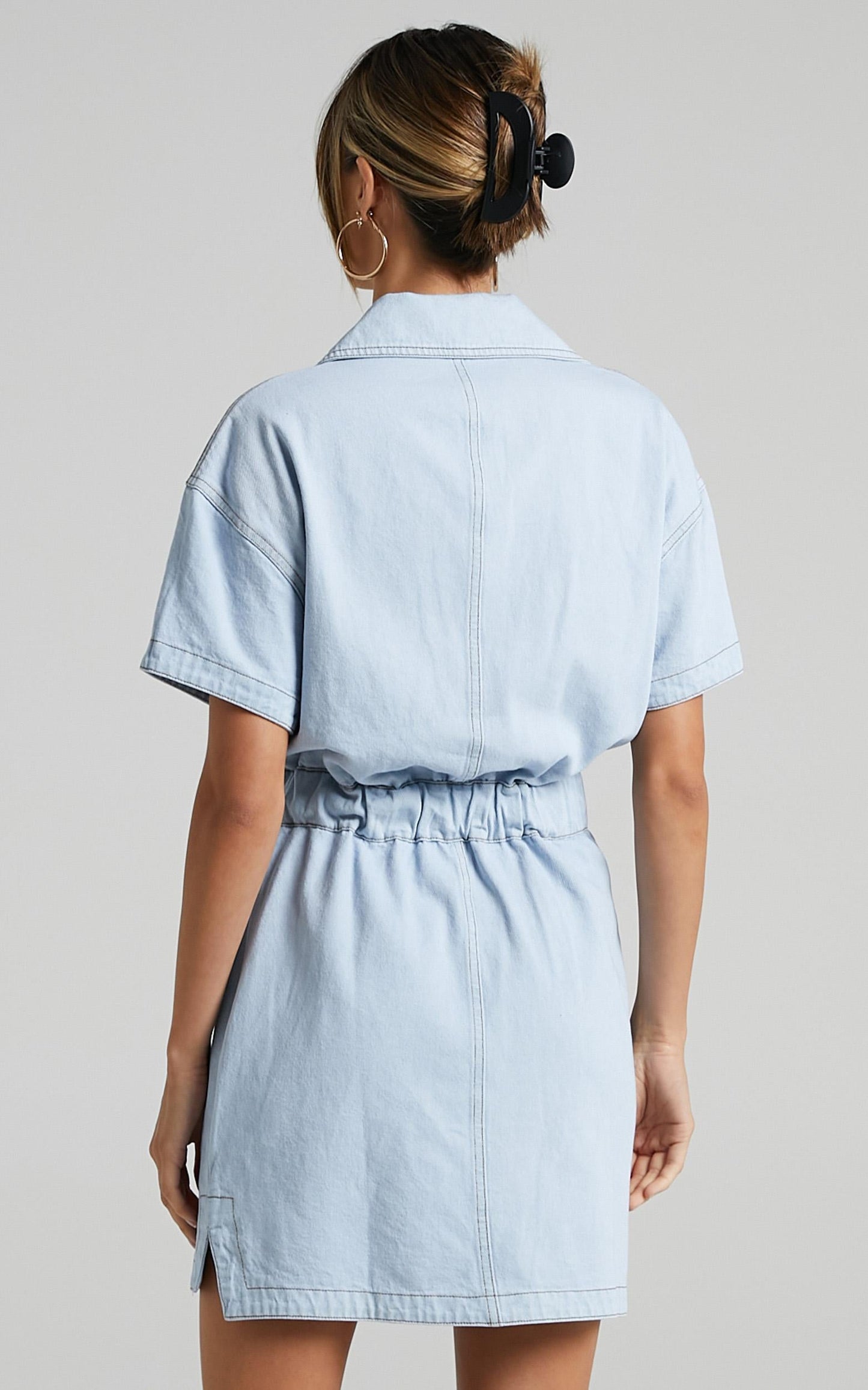 Lioness - Chateau Denim Mini Dress in Light Wash