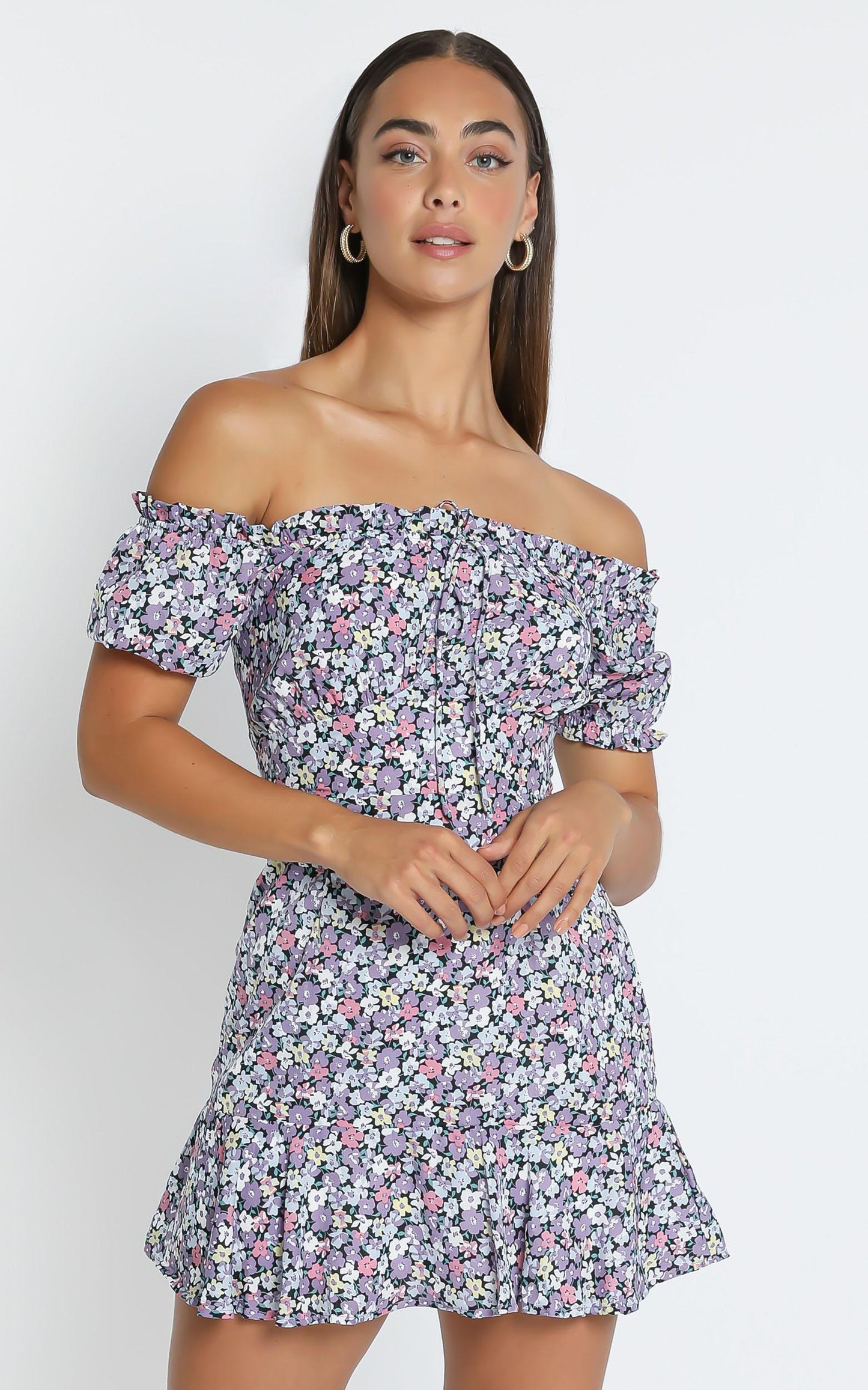 Cherish Dress in Purple Floral