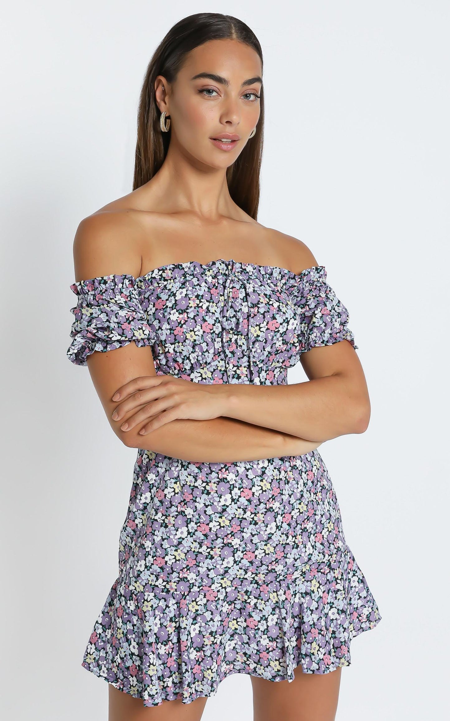 Cherish Dress in Purple Floral