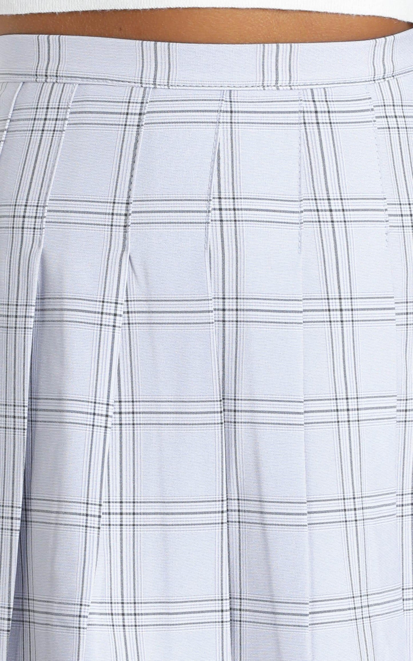 Cher Pleated Mini Skirt In Blue Check