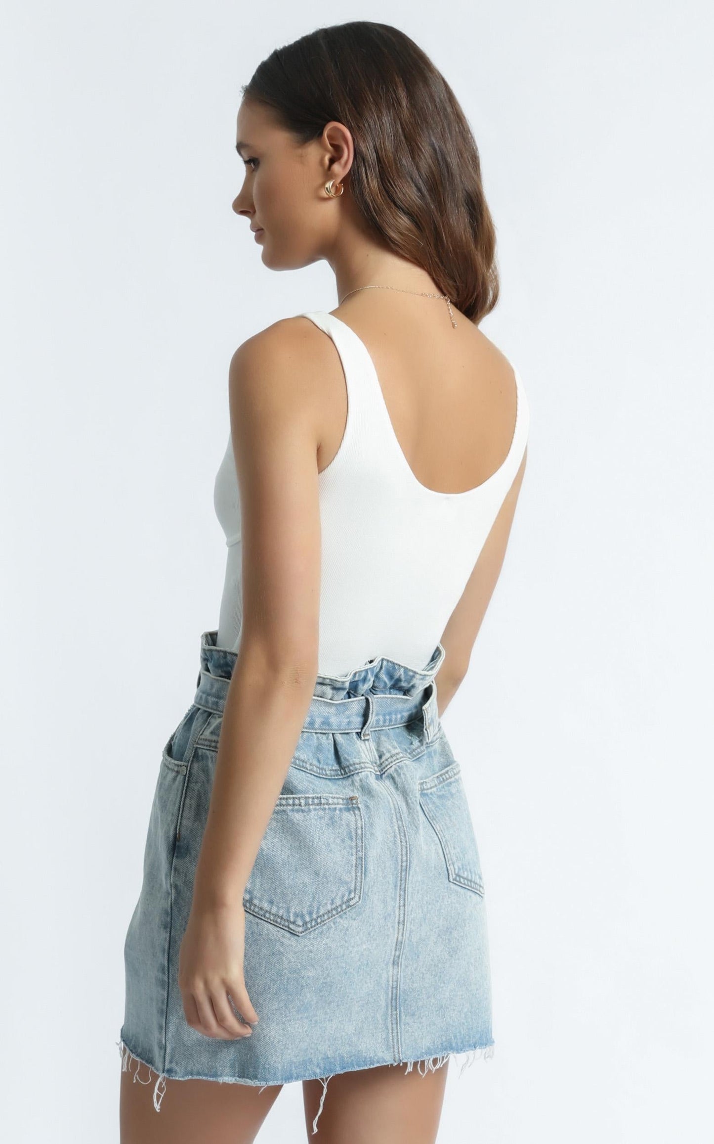 Twiin - Cinch Skirt in Light Blue Wash