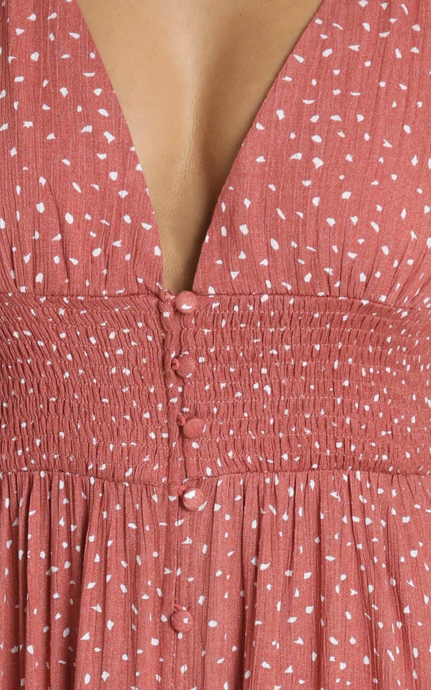 Claudia Midi Dress in rust spot