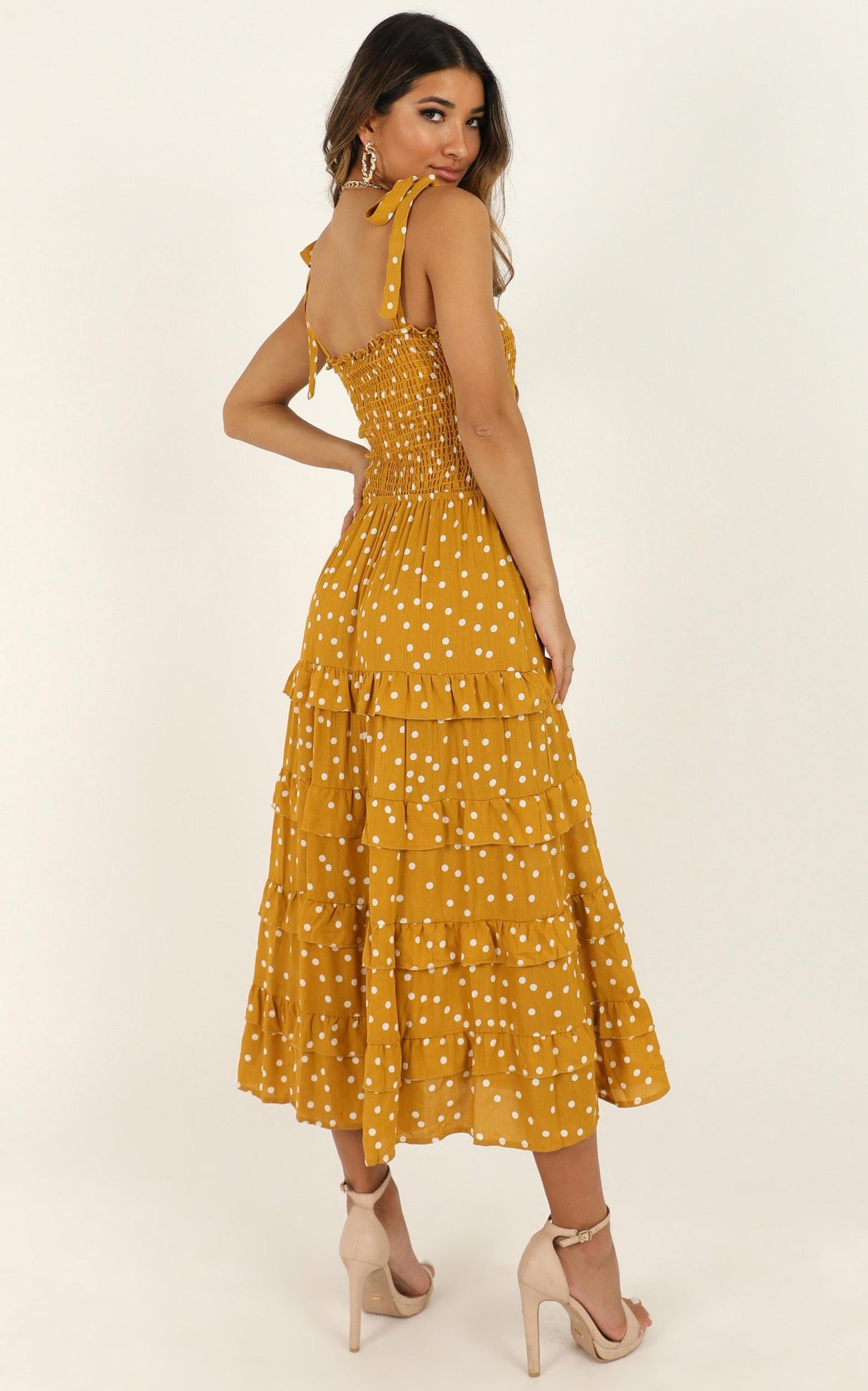 Giselle Dress In Mustard Spot
