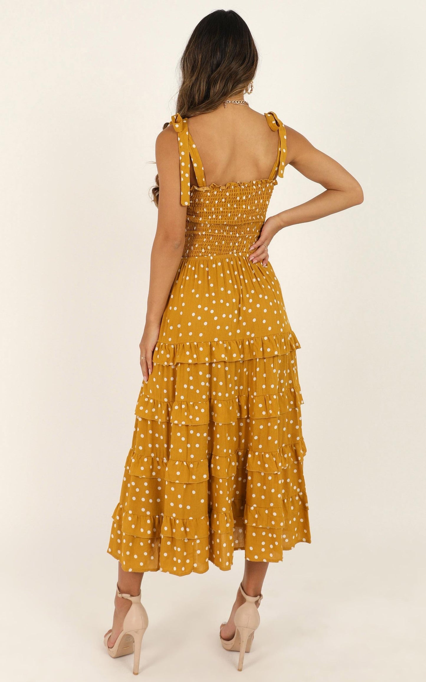 Giselle Dress In Mustard Spot