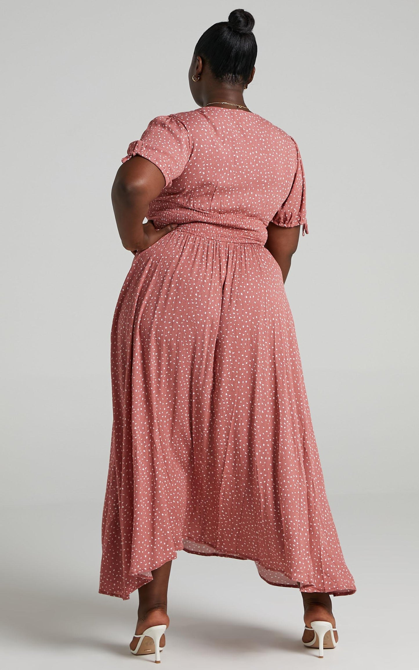 Claudia Midi Dress in rust spot