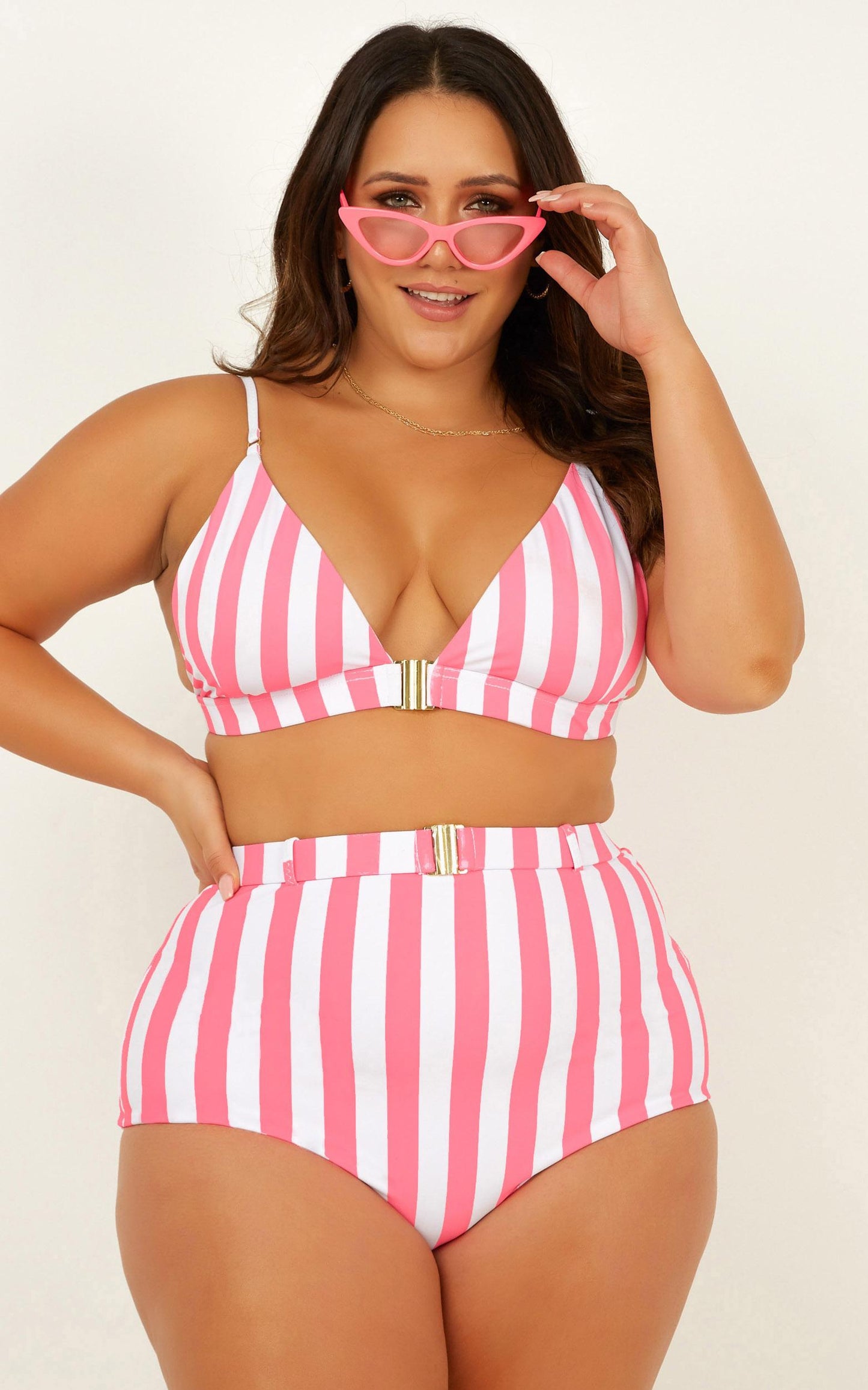 Coco Bikini Bottom In Candy Stripe