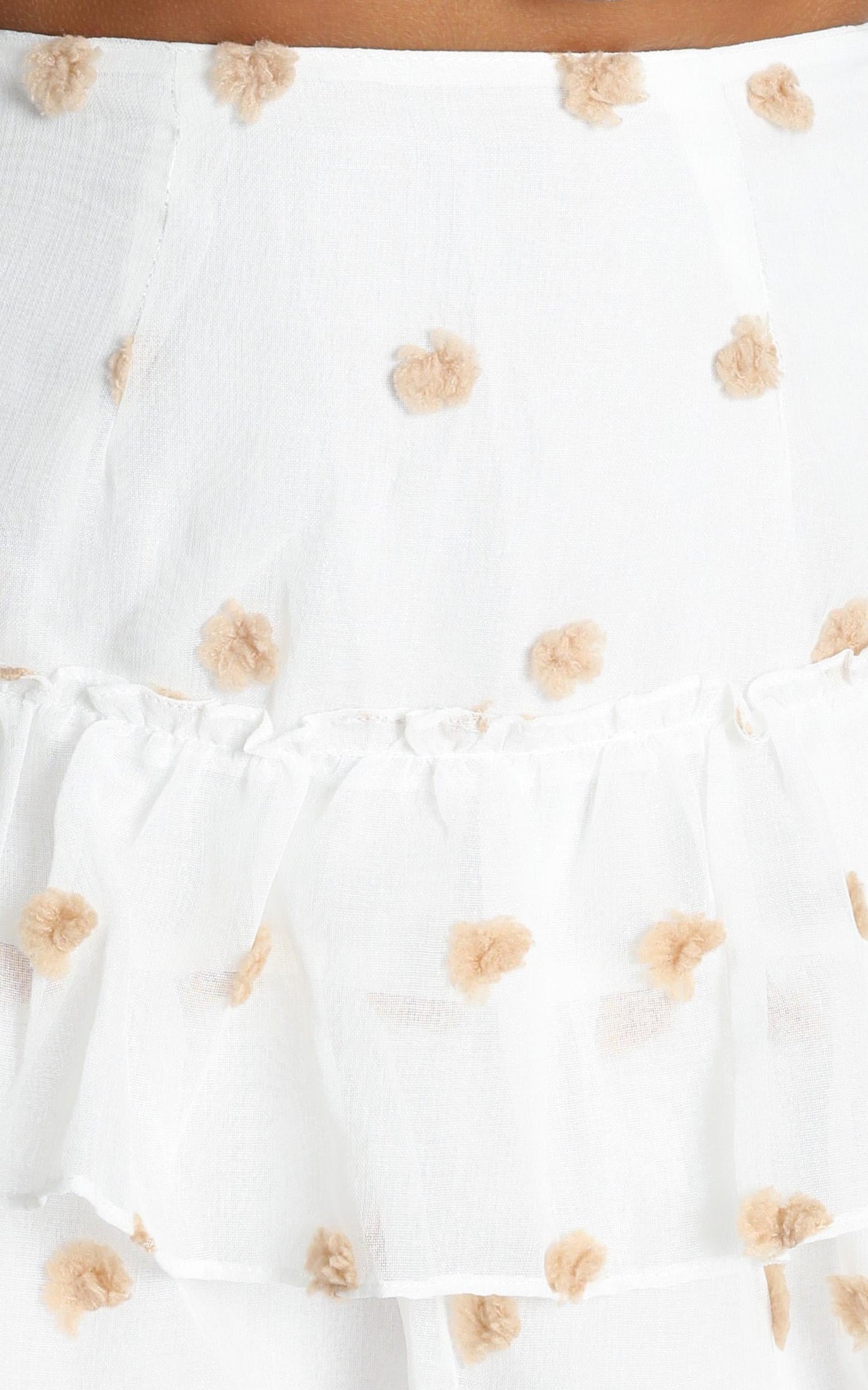Collette Frill Skirt In White Floral