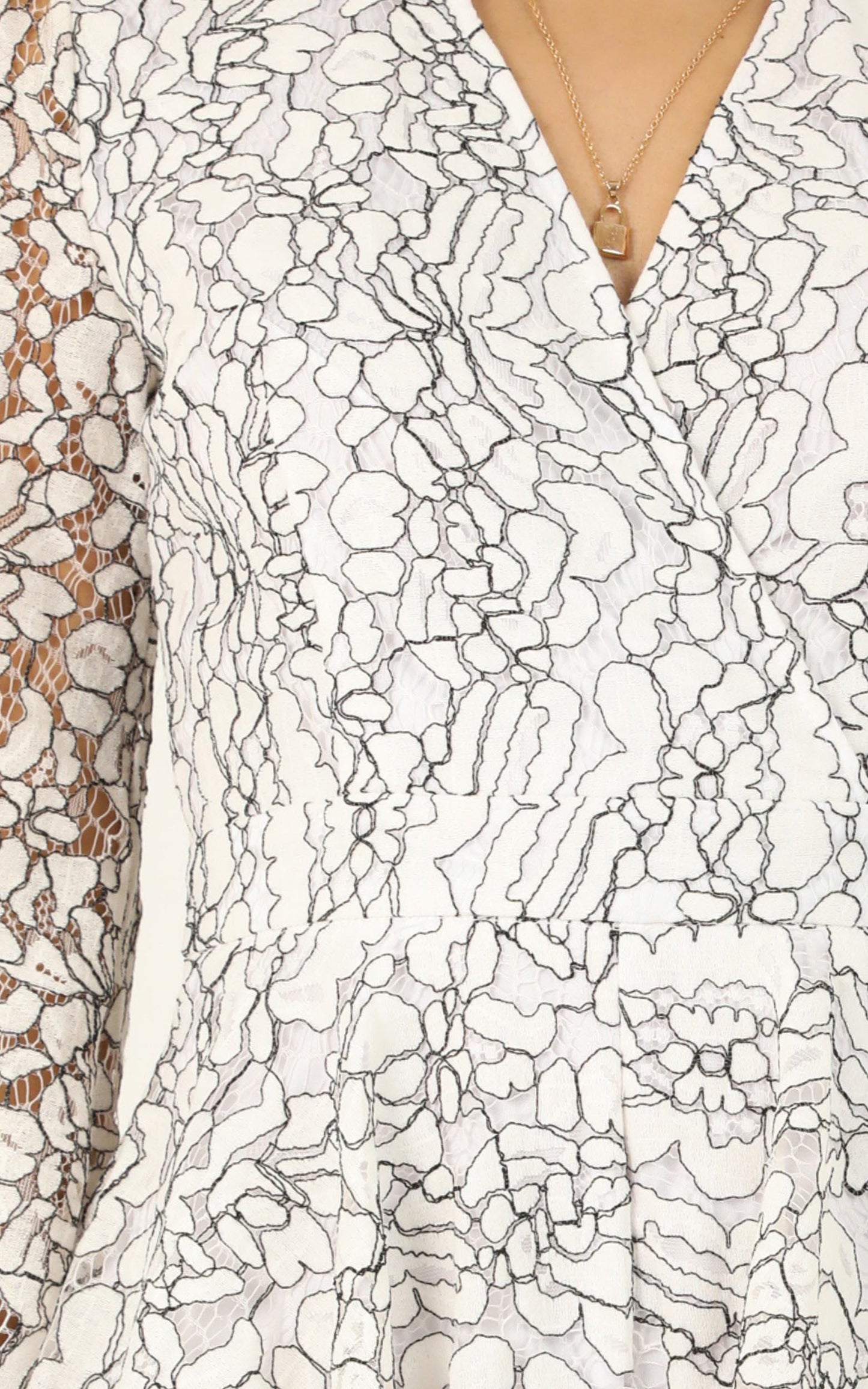 Communal Love Playsuit in White Lace