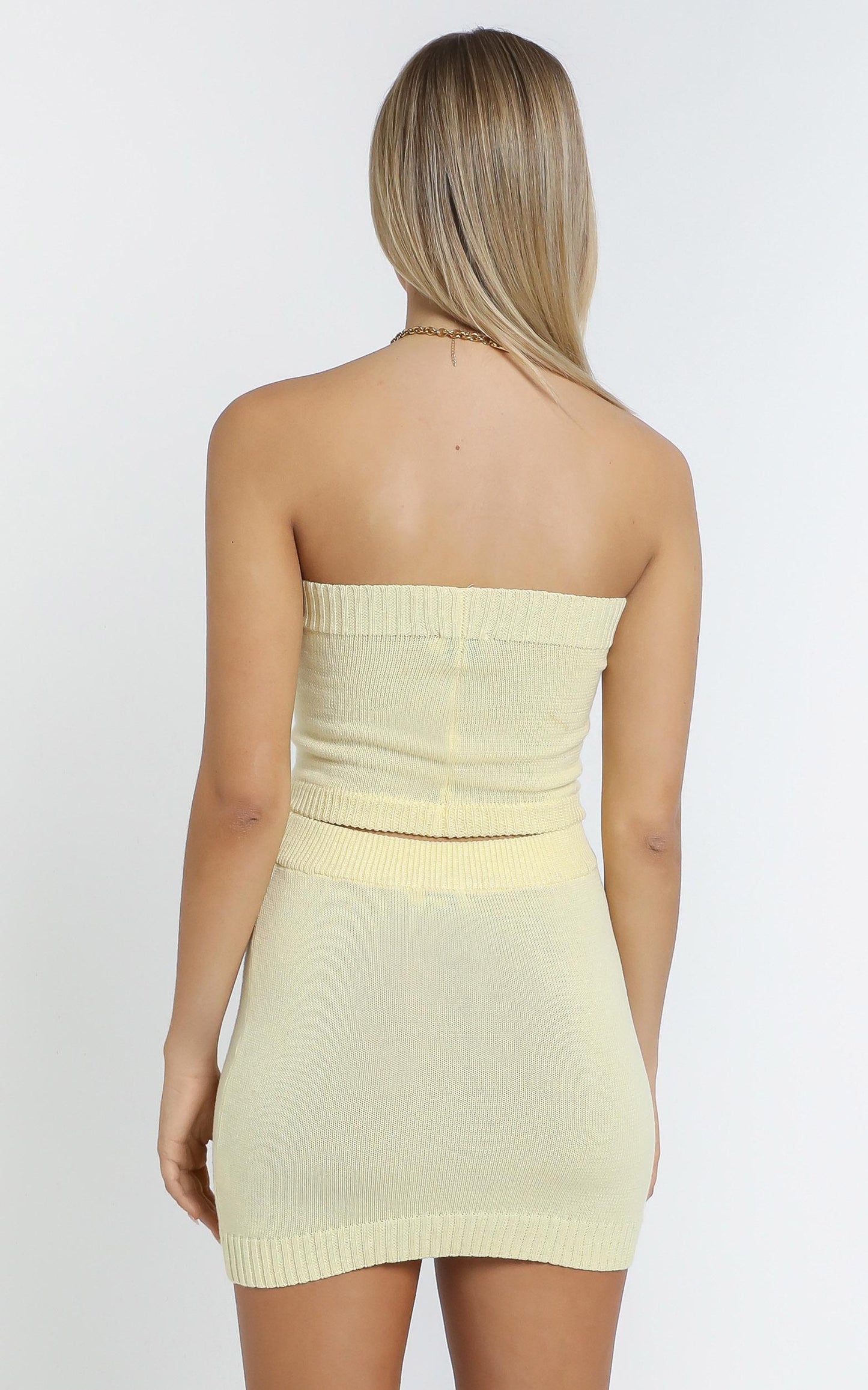 Connie Knitted Two Piece Set in Yellow
