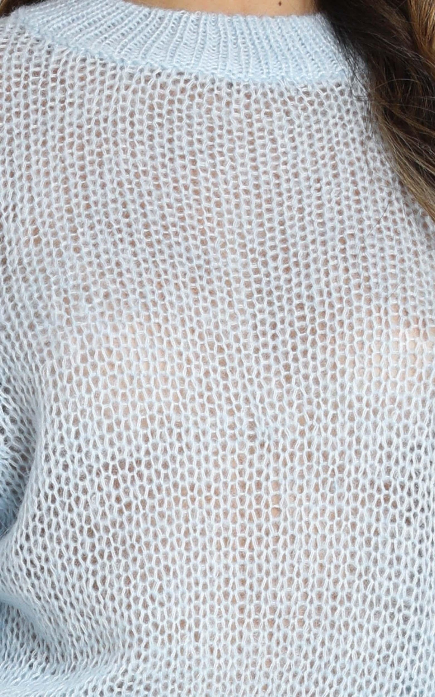 Correcting You Jumper In Pale Blue