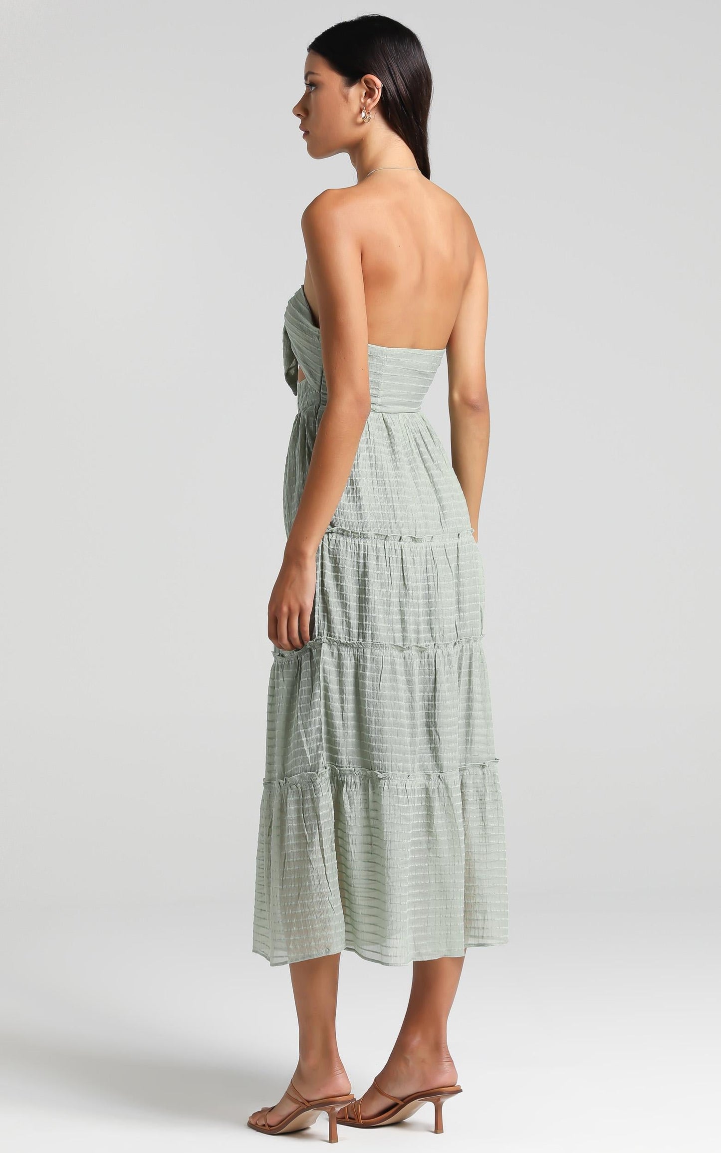 Tie Bust Maxi dress in Sage