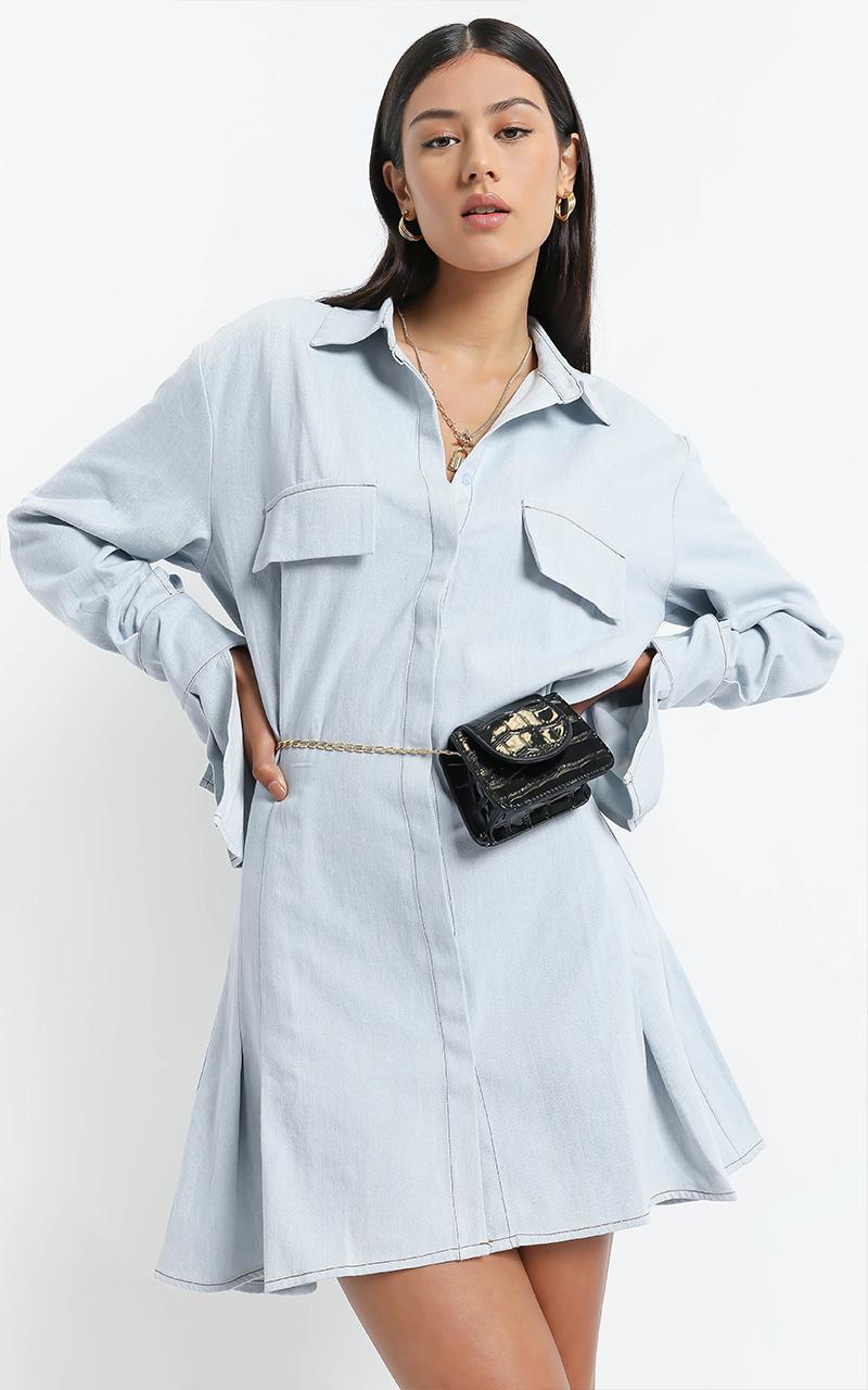 Lioness - Cover Girl Mini Dress in Light Blue