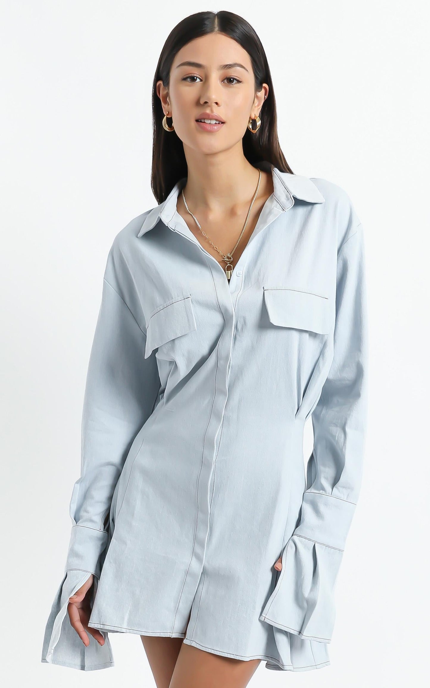 Lioness - Cover Girl Mini Dress in Light Blue