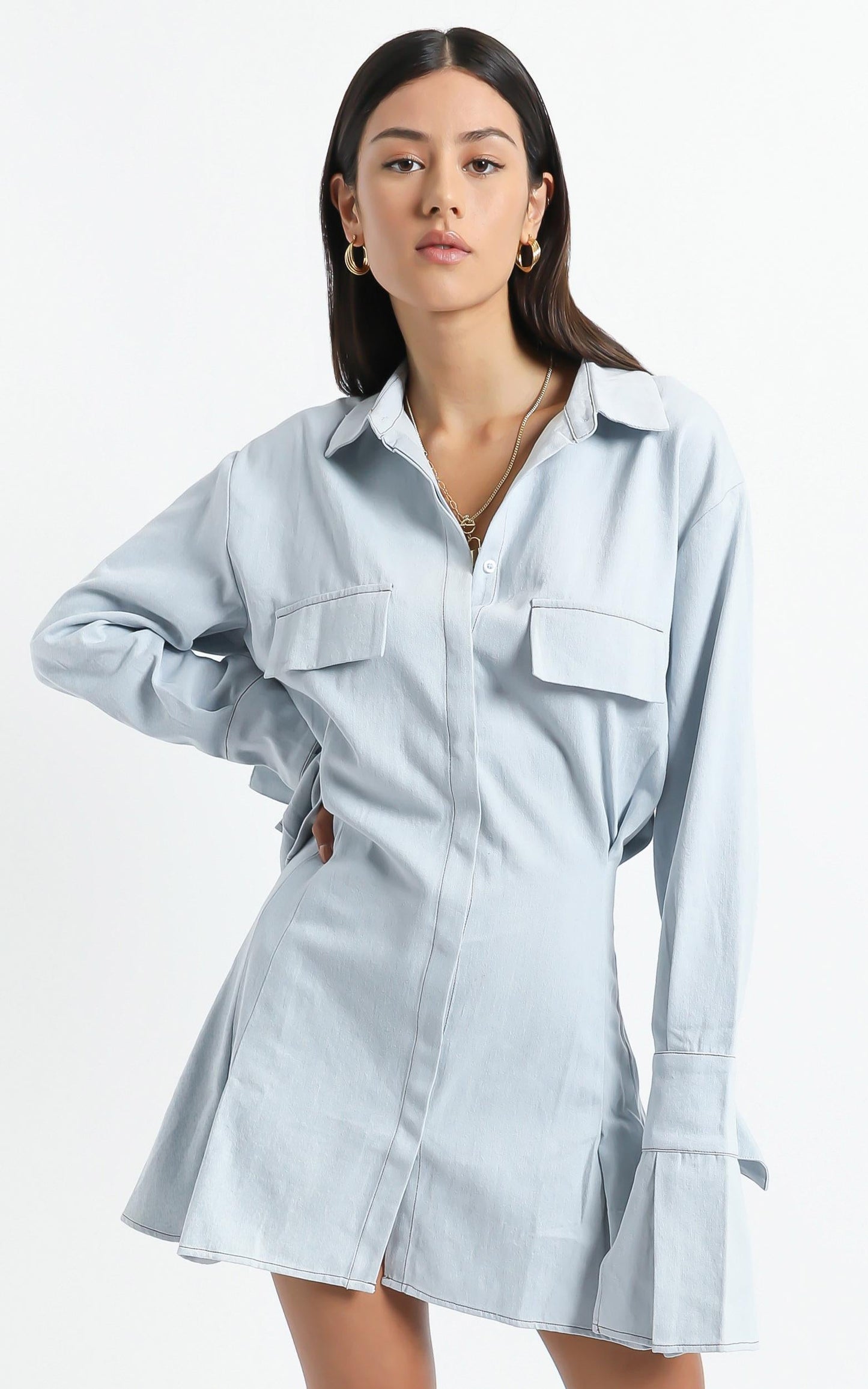 Lioness - Cover Girl Mini Dress in Light Blue