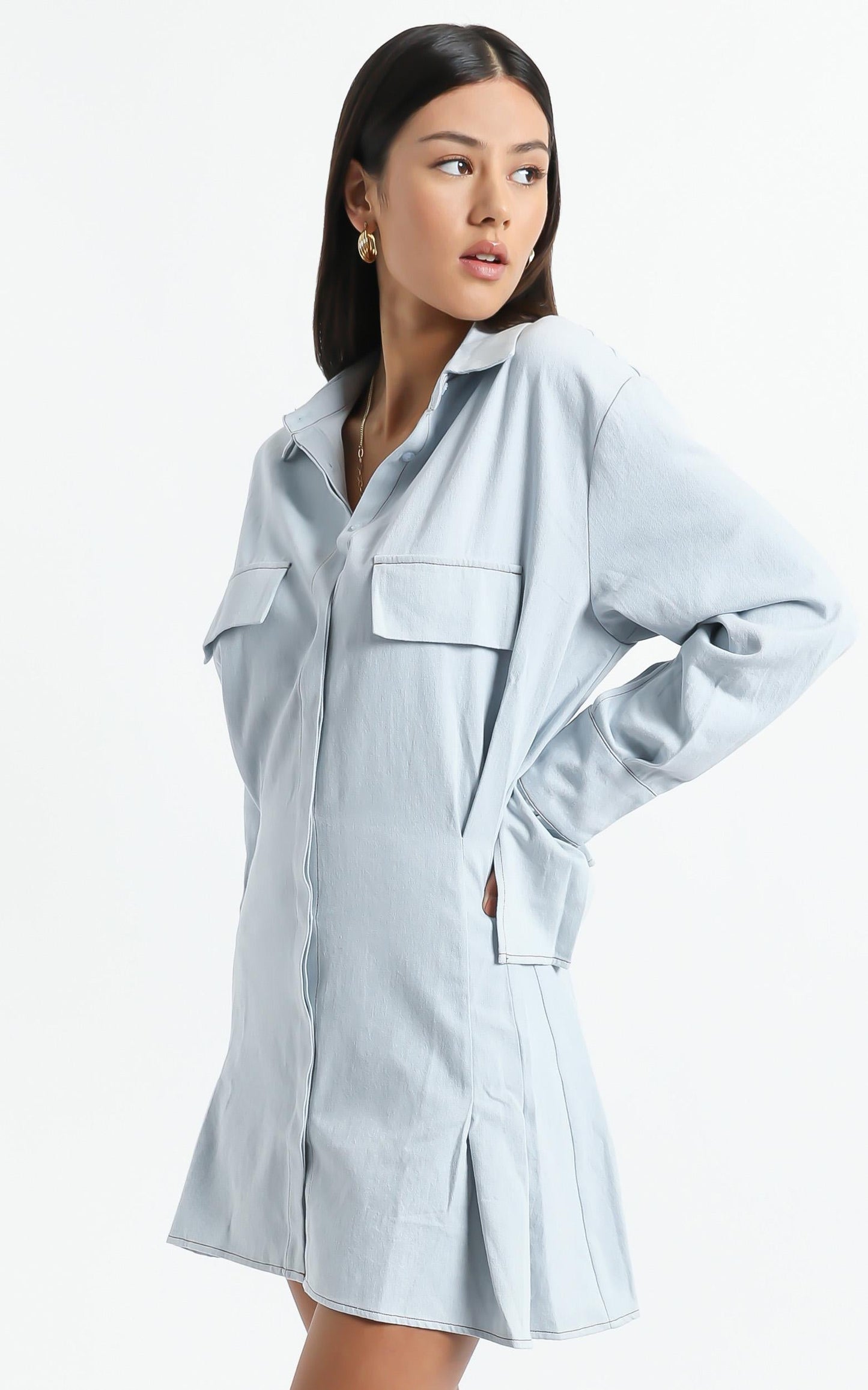 Lioness - Cover Girl Mini Dress in Light Blue