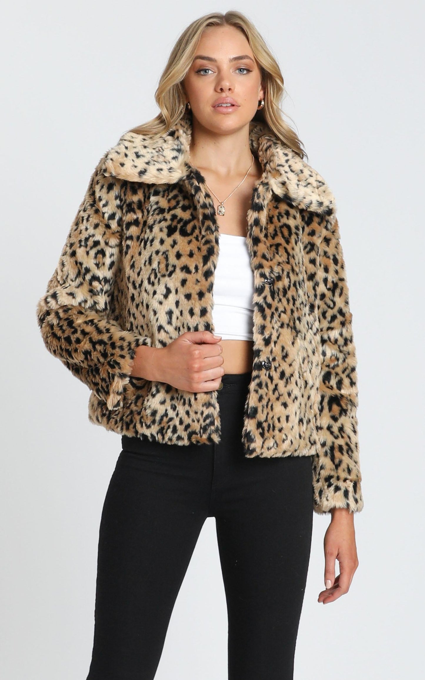 Warm Me Up Faux Fur Jacket in Leopard Print
