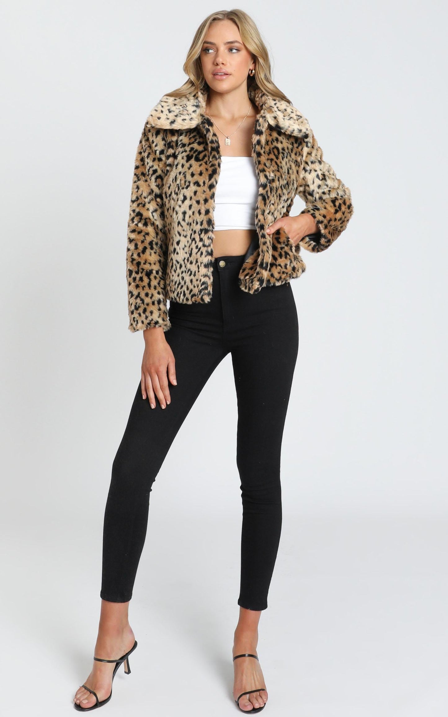 Warm Me Up Faux Fur Jacket in Leopard Print