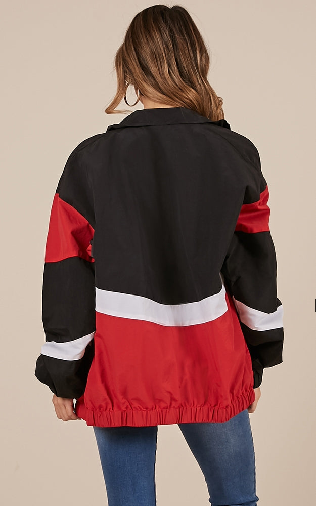 Rally Track Jacket In Red