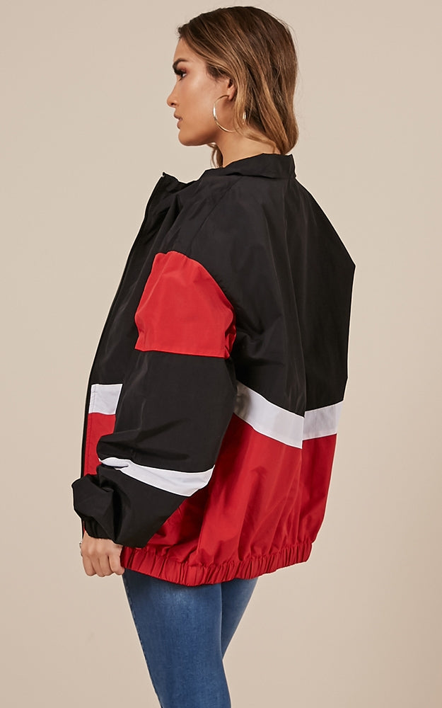 Rally Track Jacket In Red