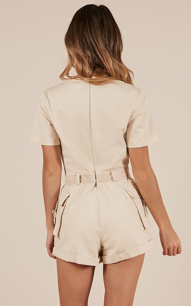 My Kingdom Playsuit In Beige