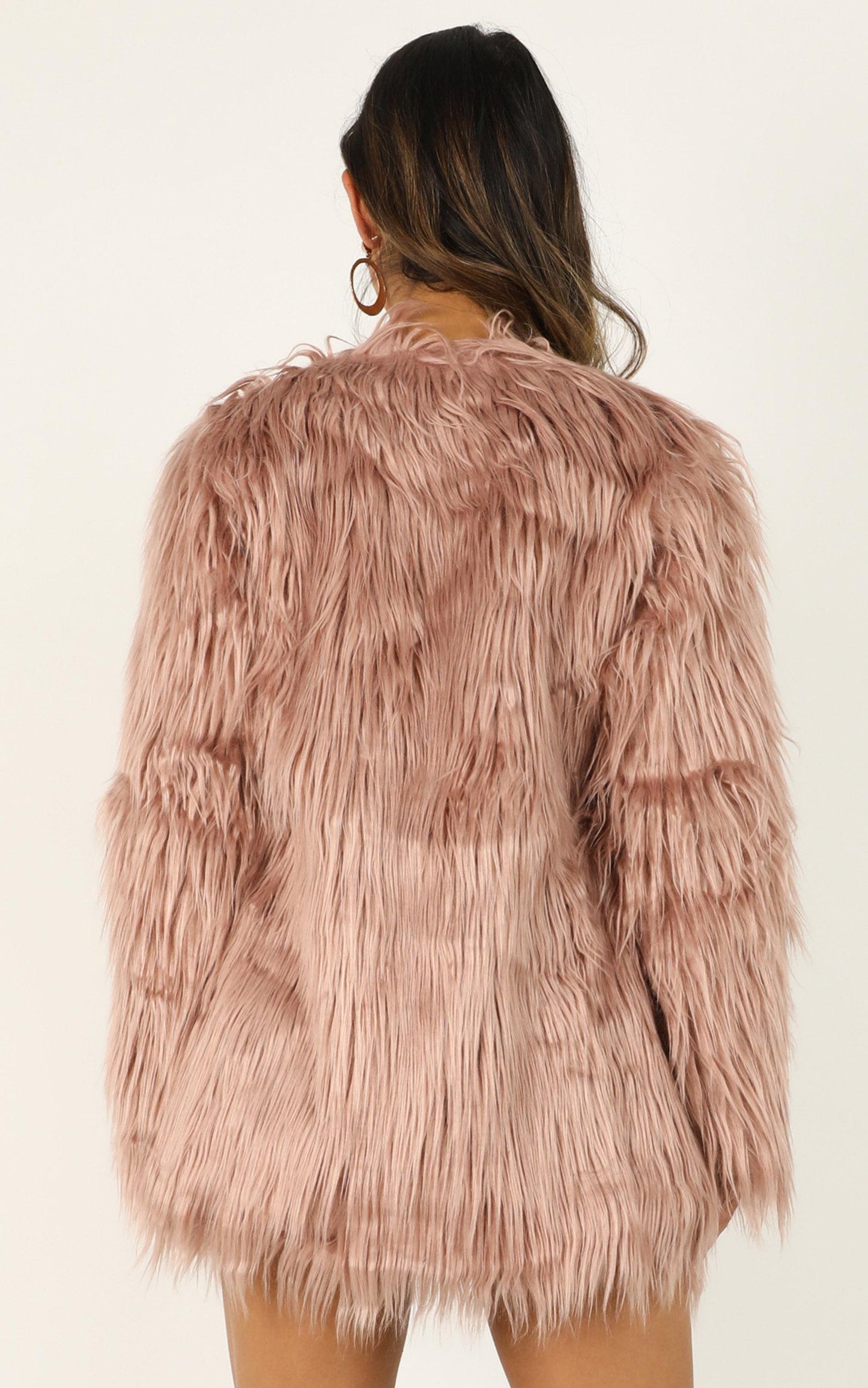Faux Real Coat in Dusty Rose