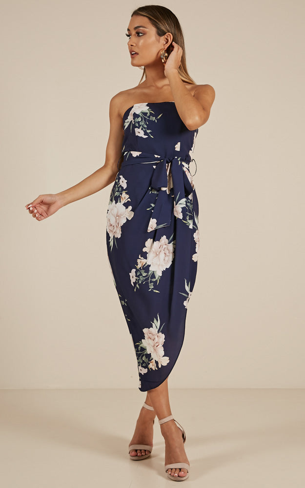 State Of Mind Dress In Navy Floral