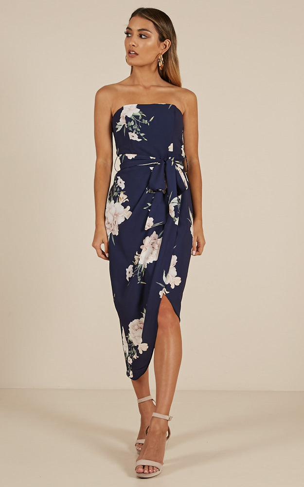 State Of Mind Dress In Navy Floral