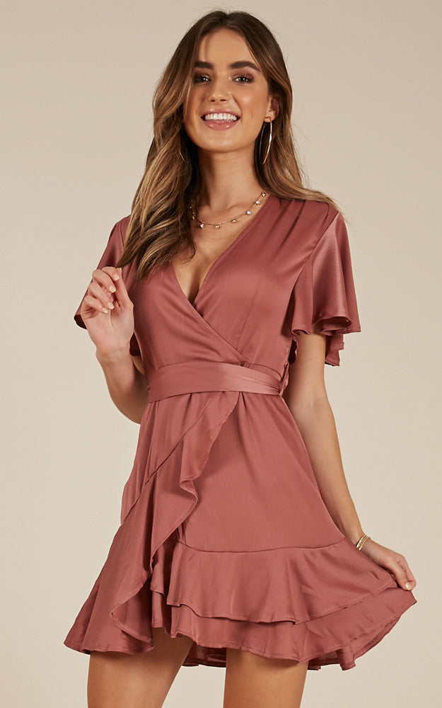 Thin Ice Dress In Rose Sateen