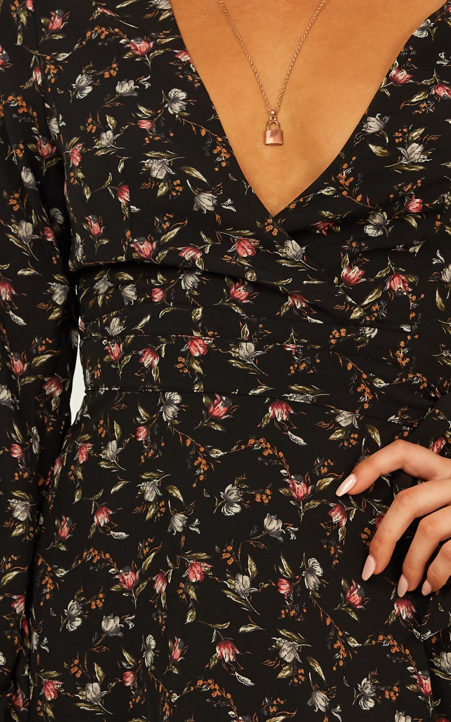 Cute Girl Playsuit in Black Floral