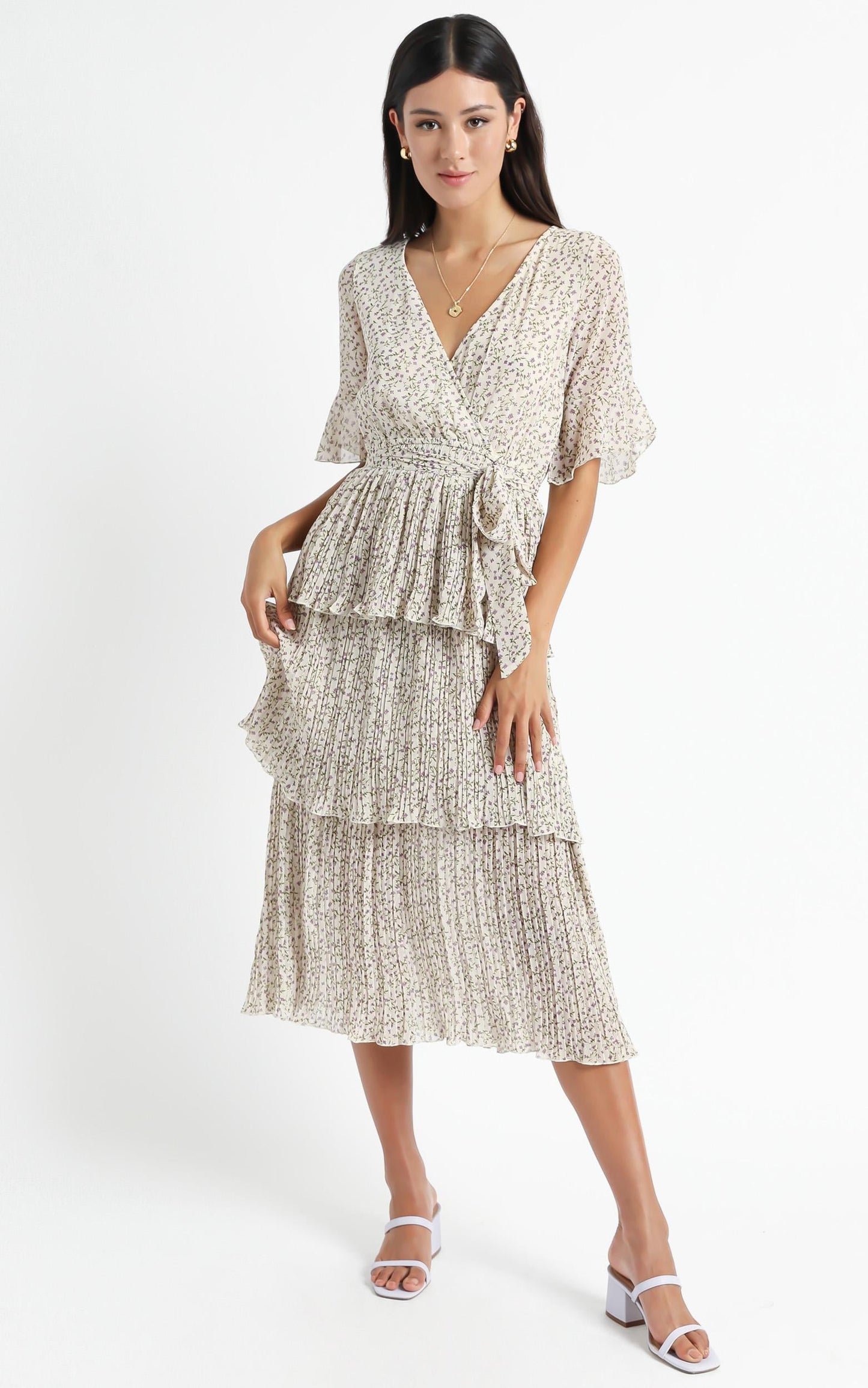 Jayden Dress in White Floral