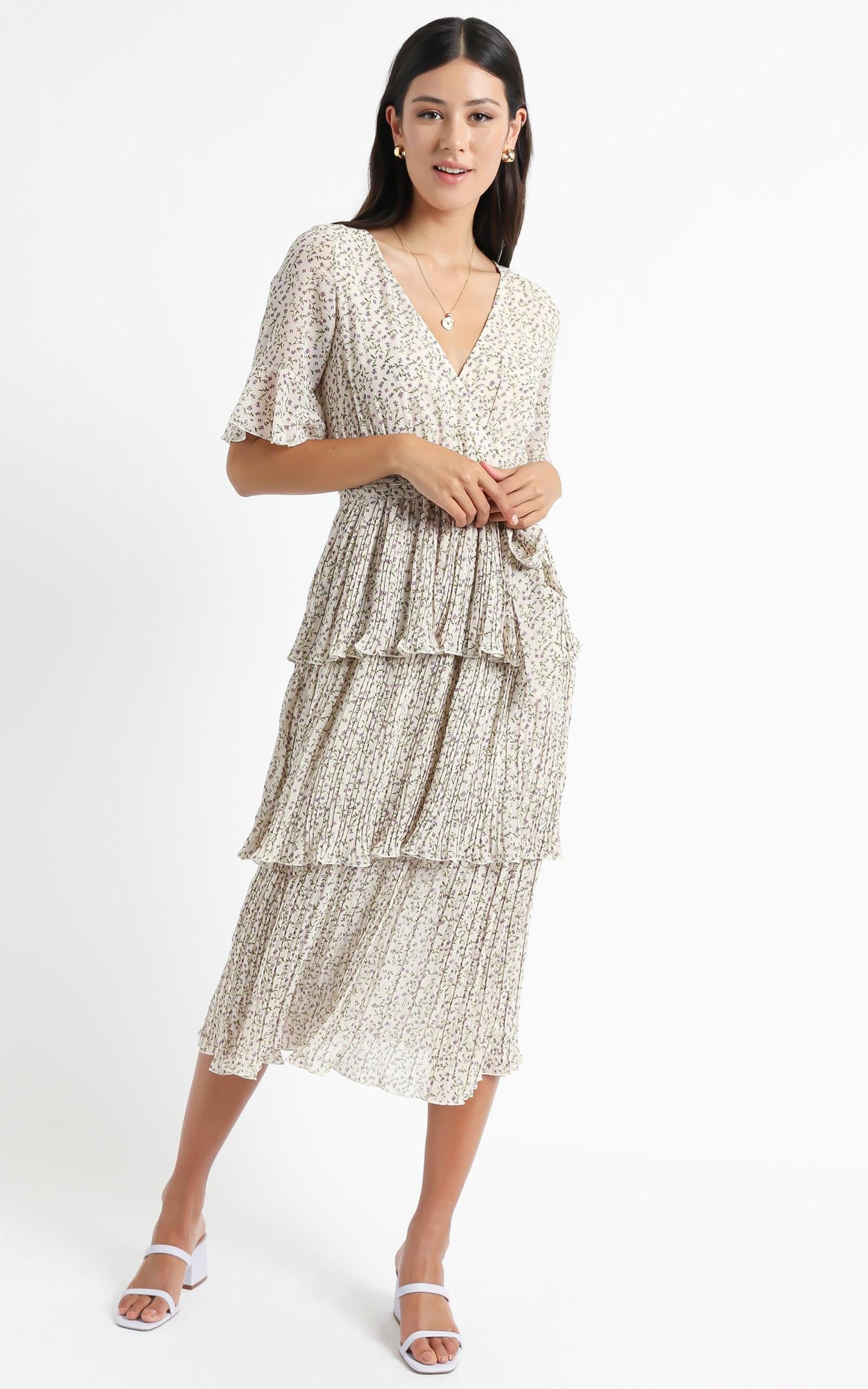 Jayden Dress in White Floral