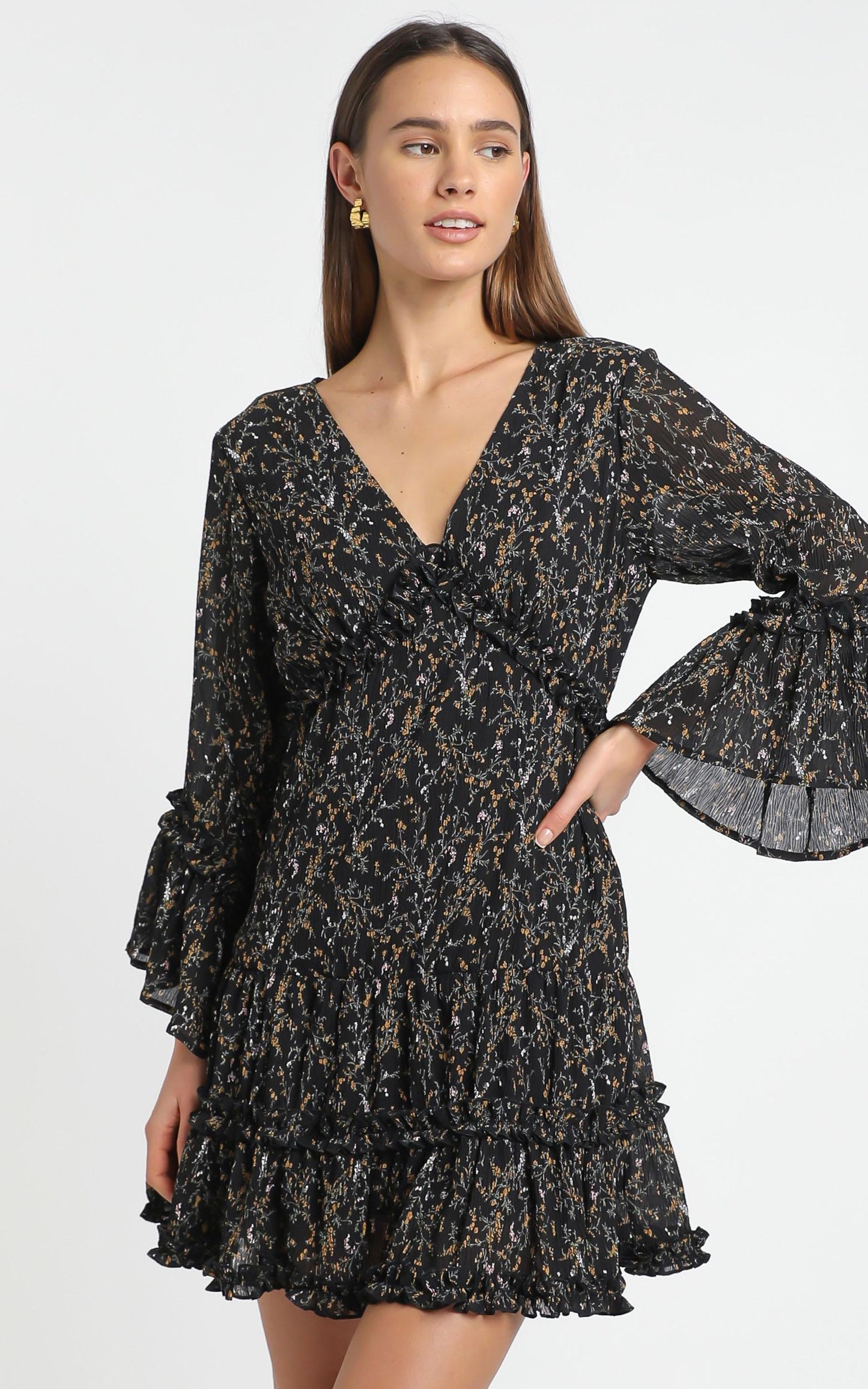 Fool In Love Dress in Black Floral