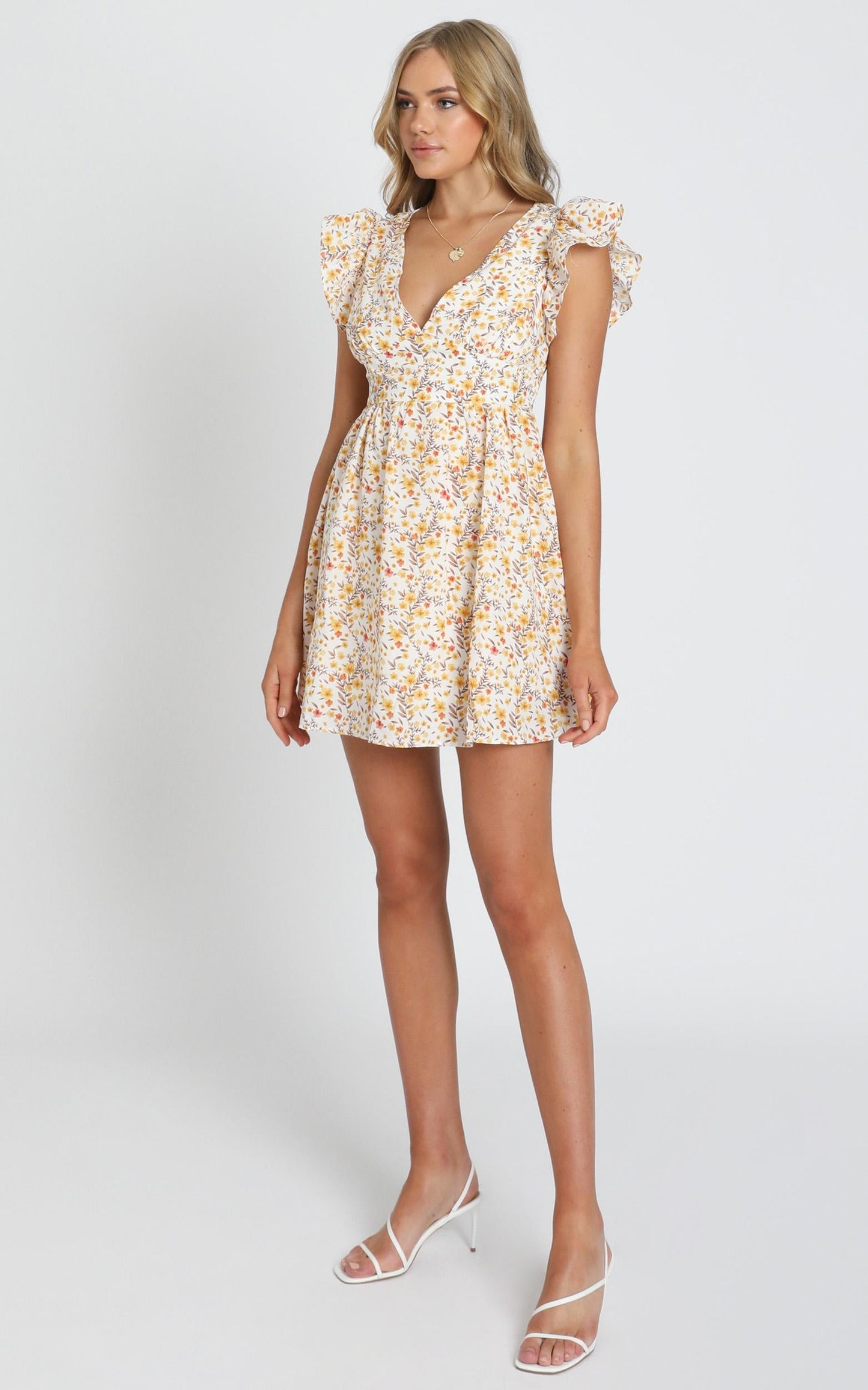 Back To Beginning Dress in Yellow Floral