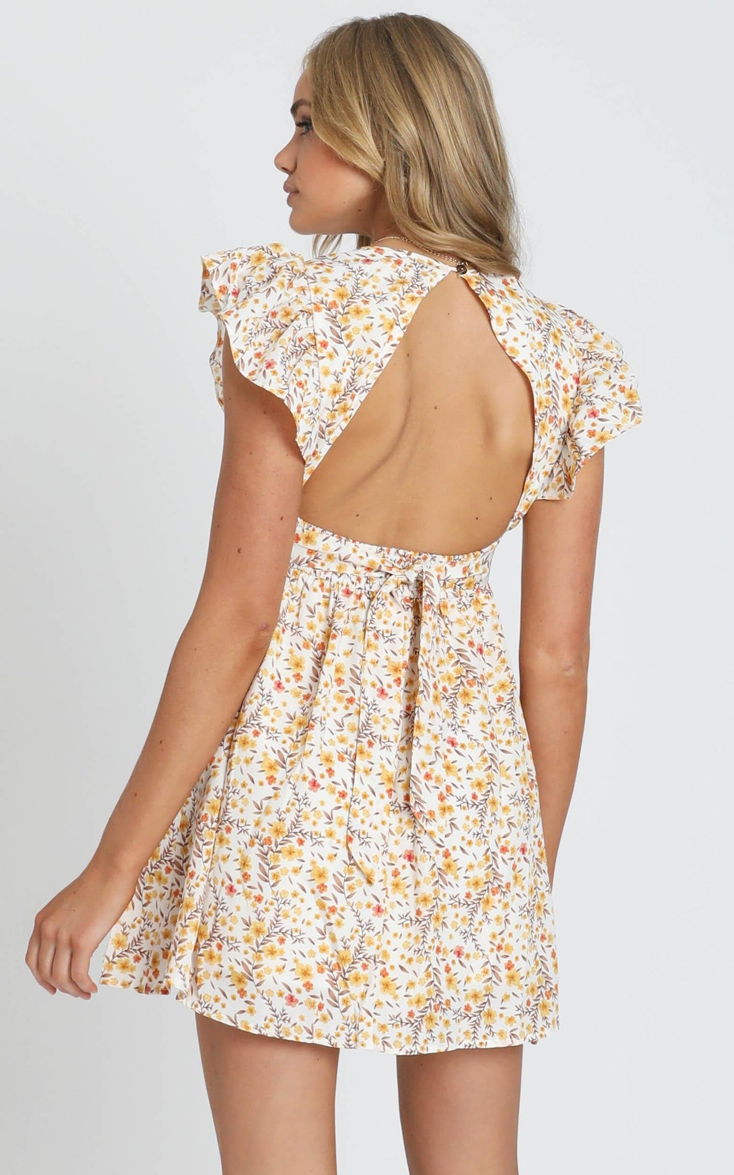 Back To Beginning Dress in Yellow Floral