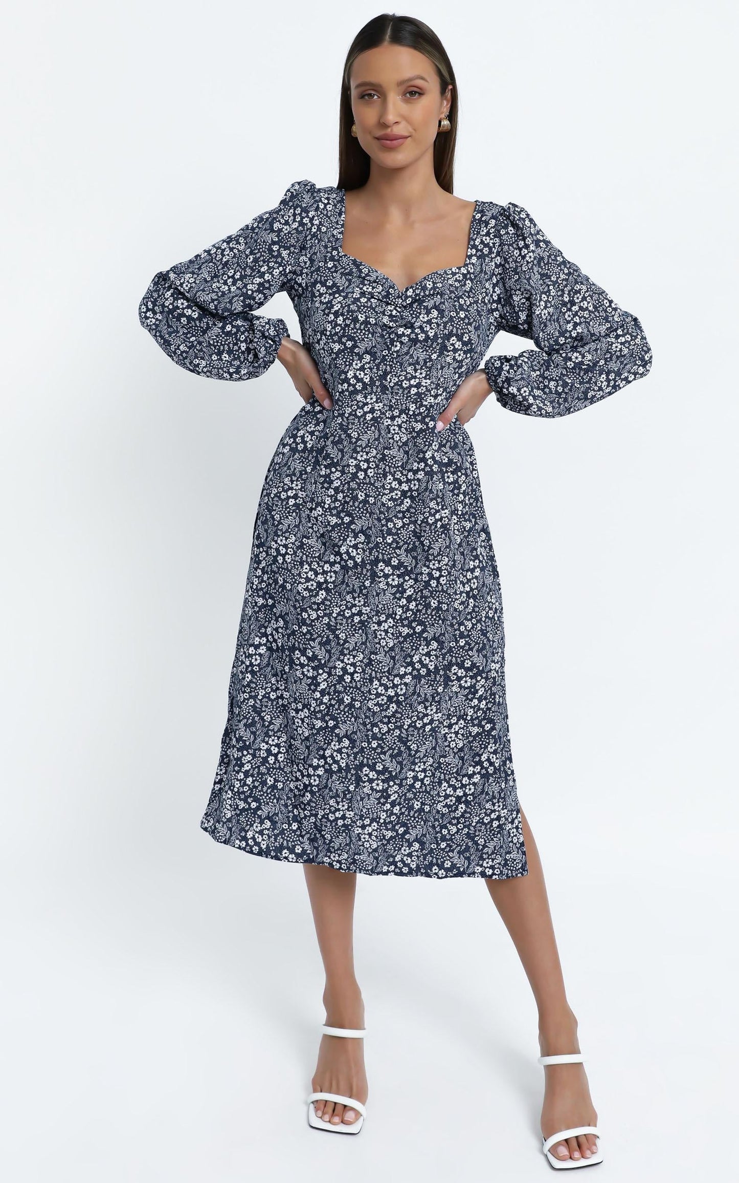 Amare Dress in Navy Floral
