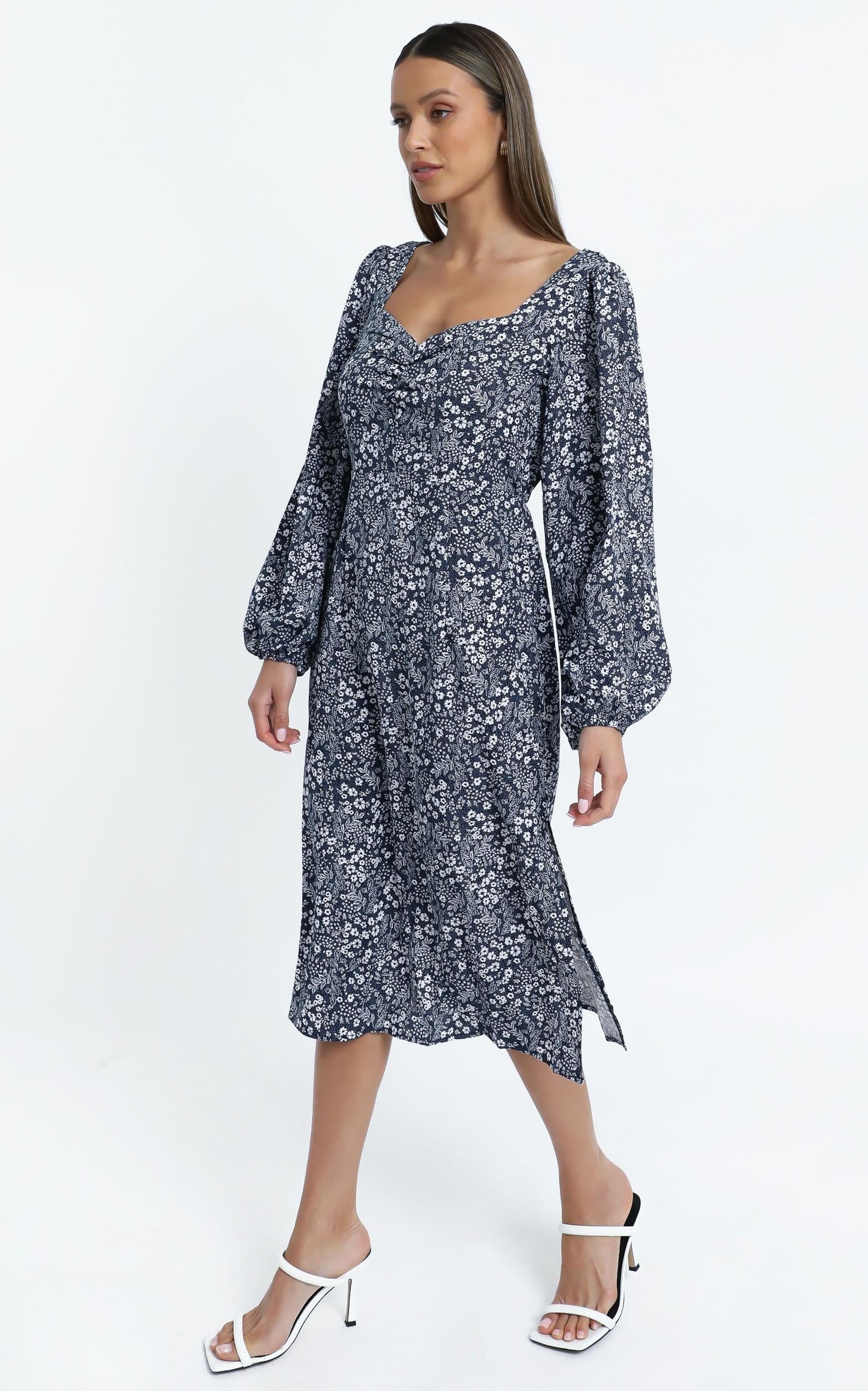 Amare Dress in Navy Floral
