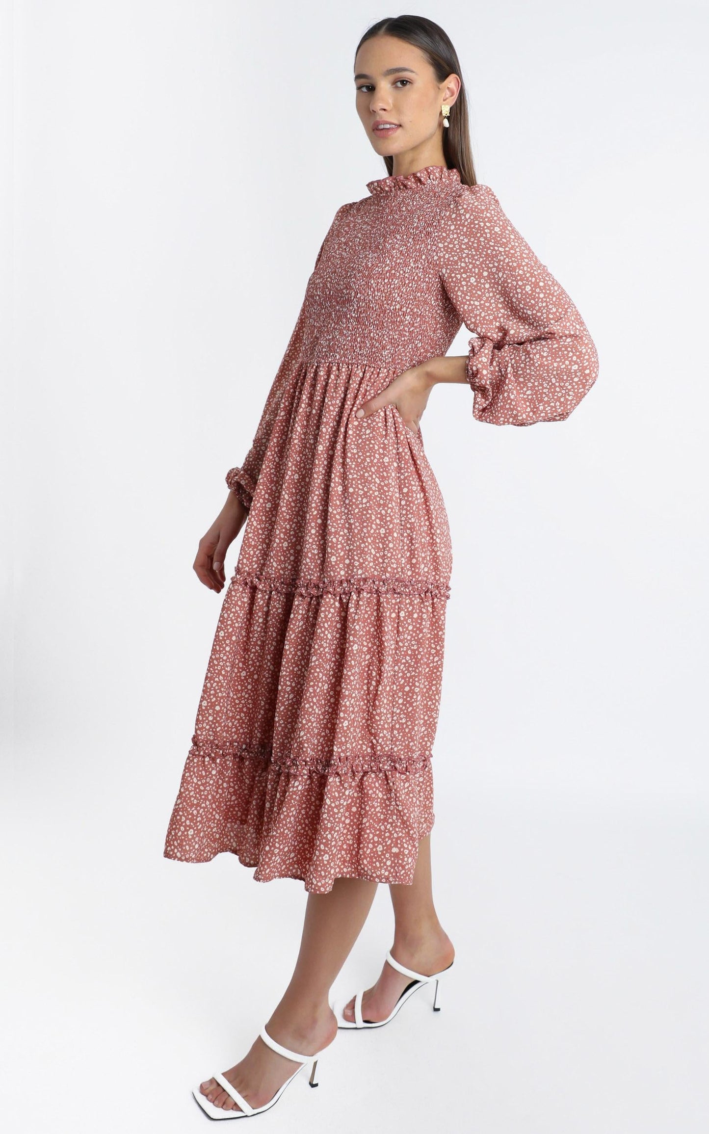 Fern Dress in Rust Floral